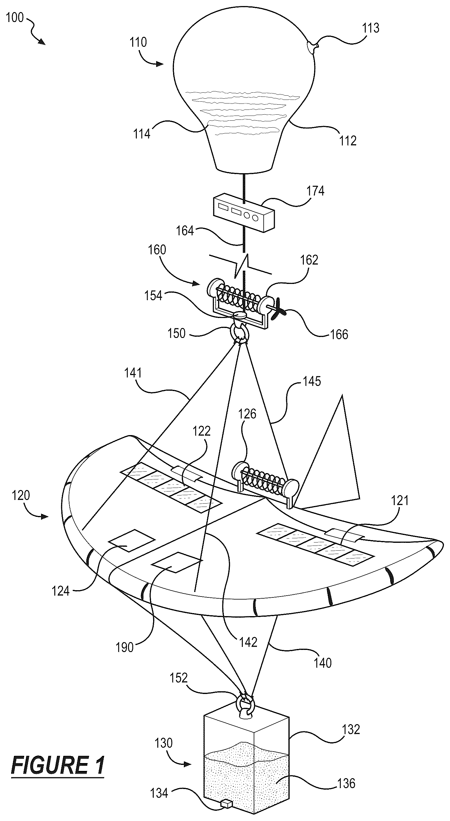 Patent US12576996 — System and method for generating aerodynamic lift from wind shear at a system — Figure 1