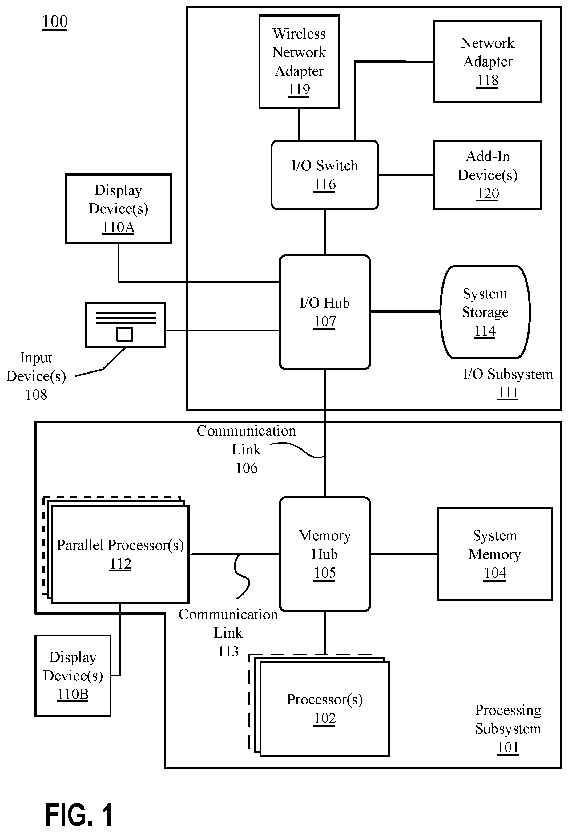 Patent US12579072 — Graphics processor register file including a low energy portion and a high capacity portion — Figure 1