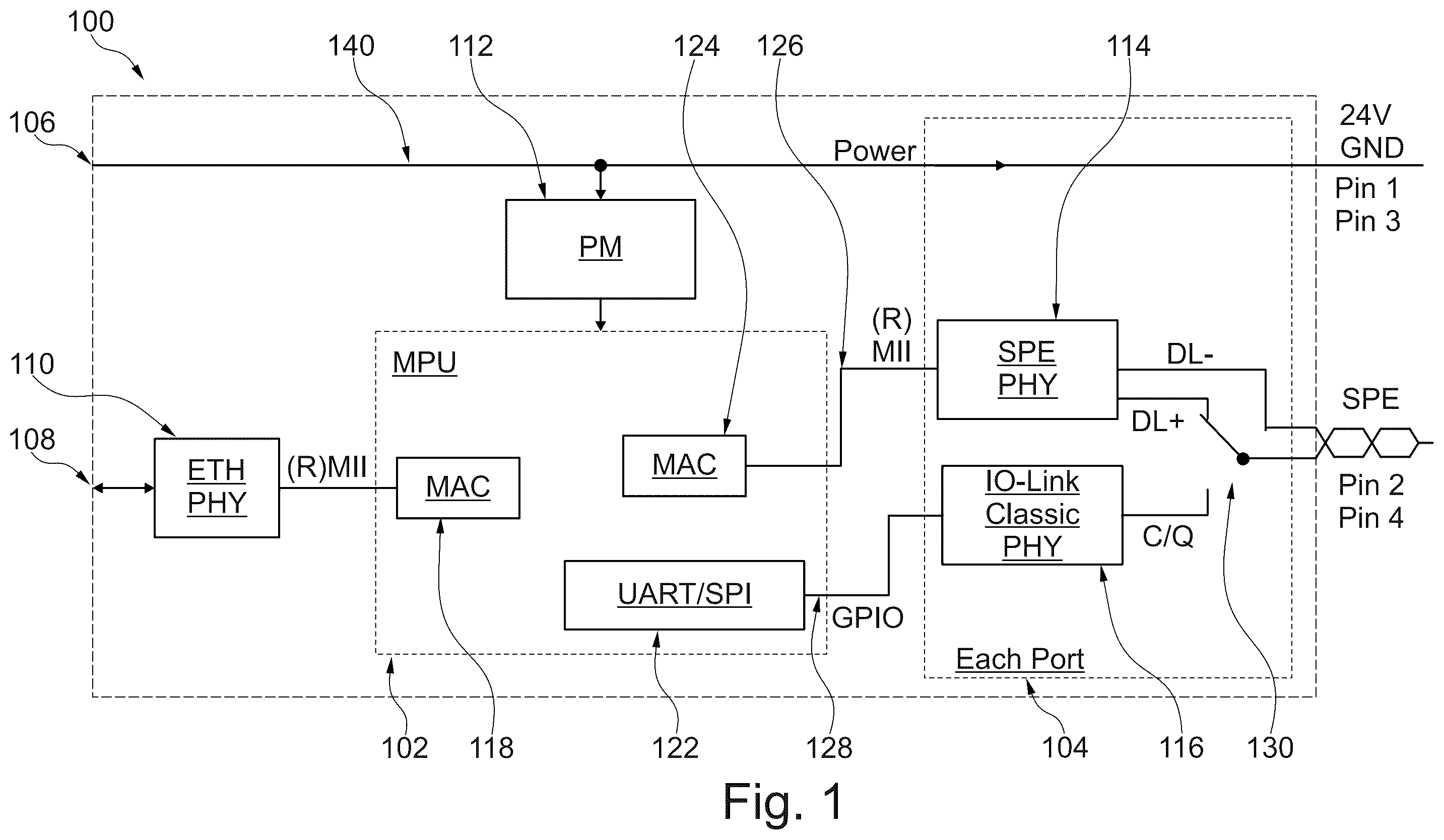 Patent US12579092 — Apparatus for connecting a field device to a control system — Figure 1