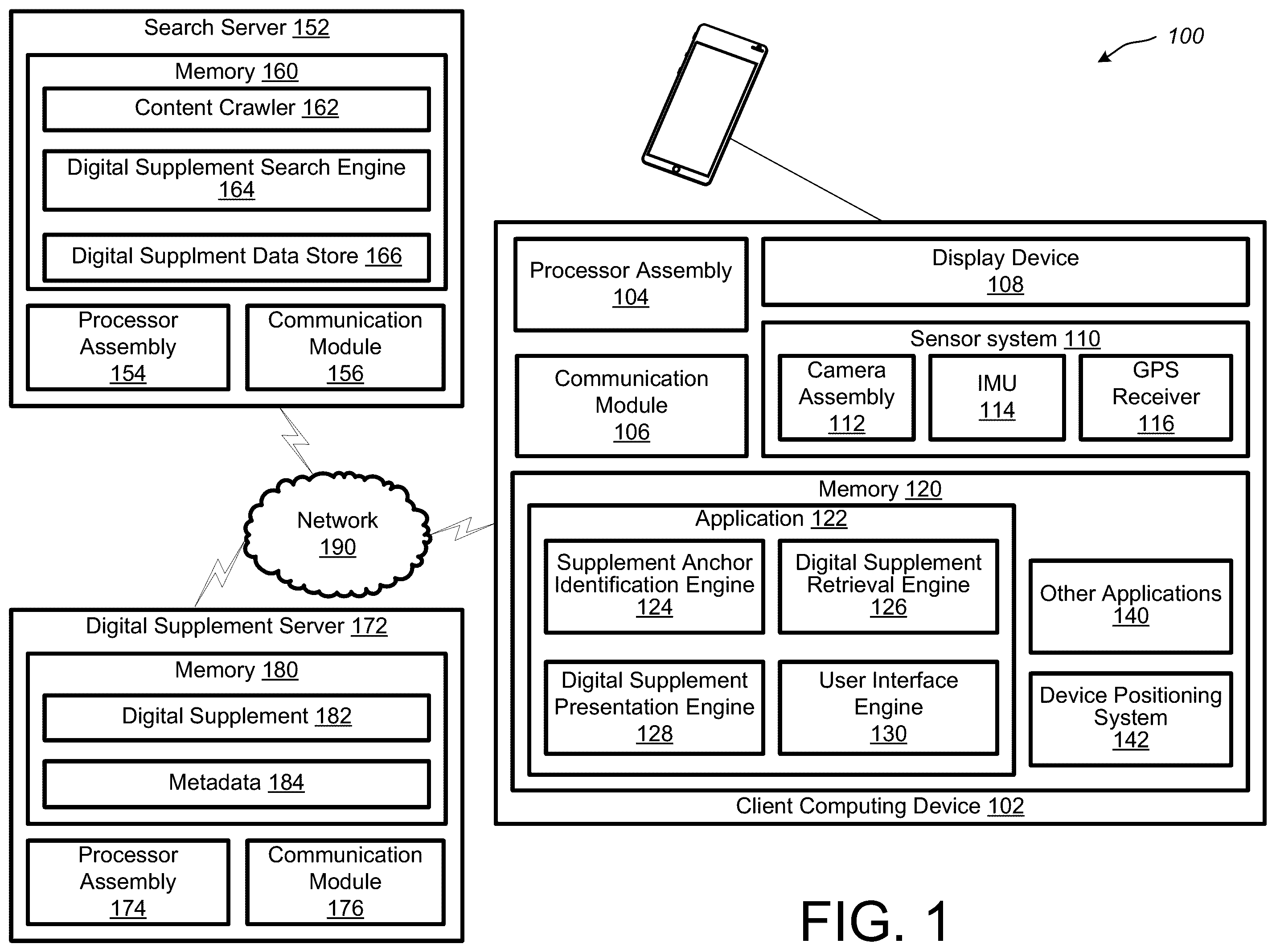 Patent US12579194 — Digital supplement association and retrieval for visual search — Figure 1