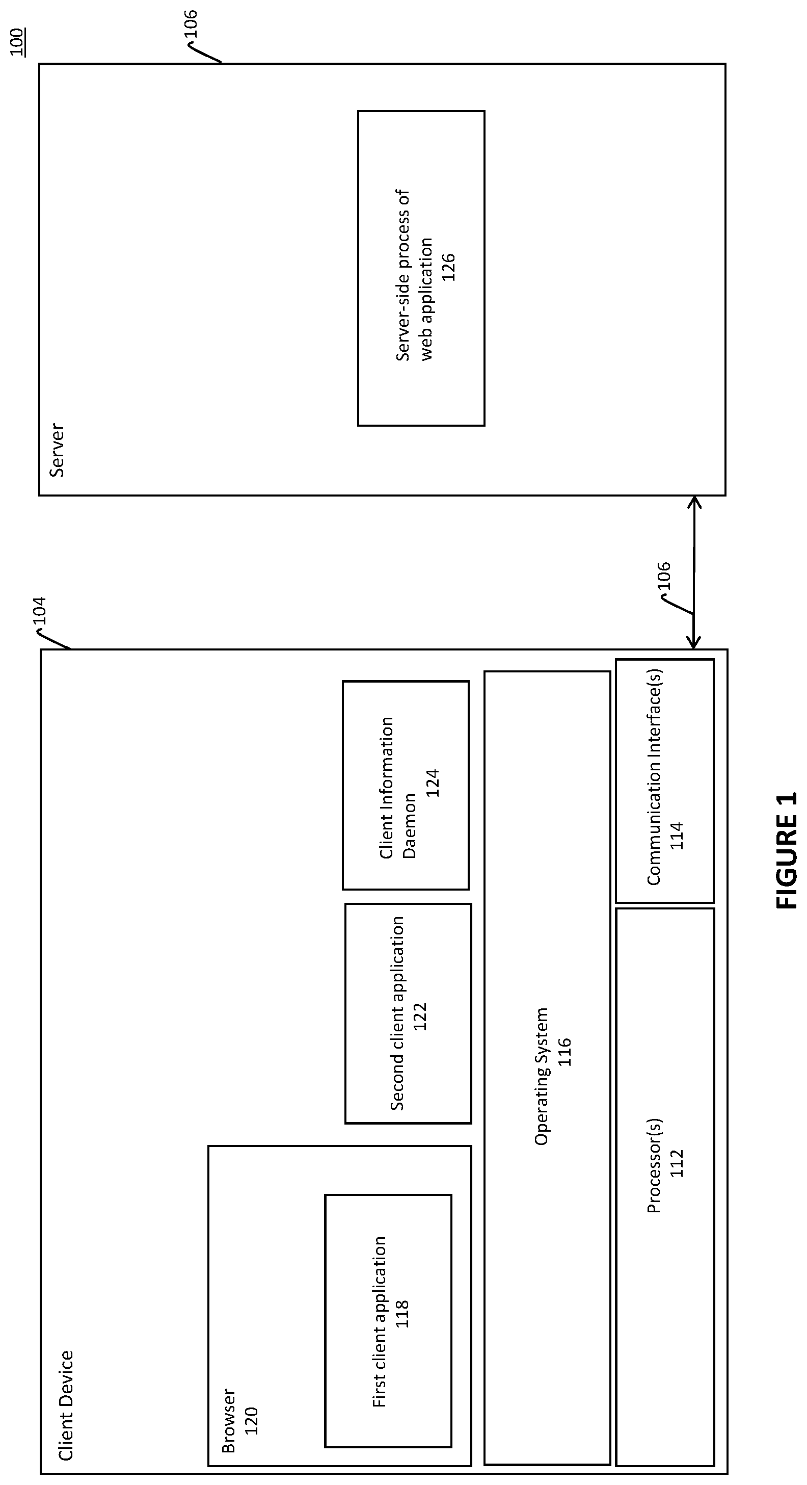 Patent US12579247 Figure 1 – Client device information for controlling access to web applications