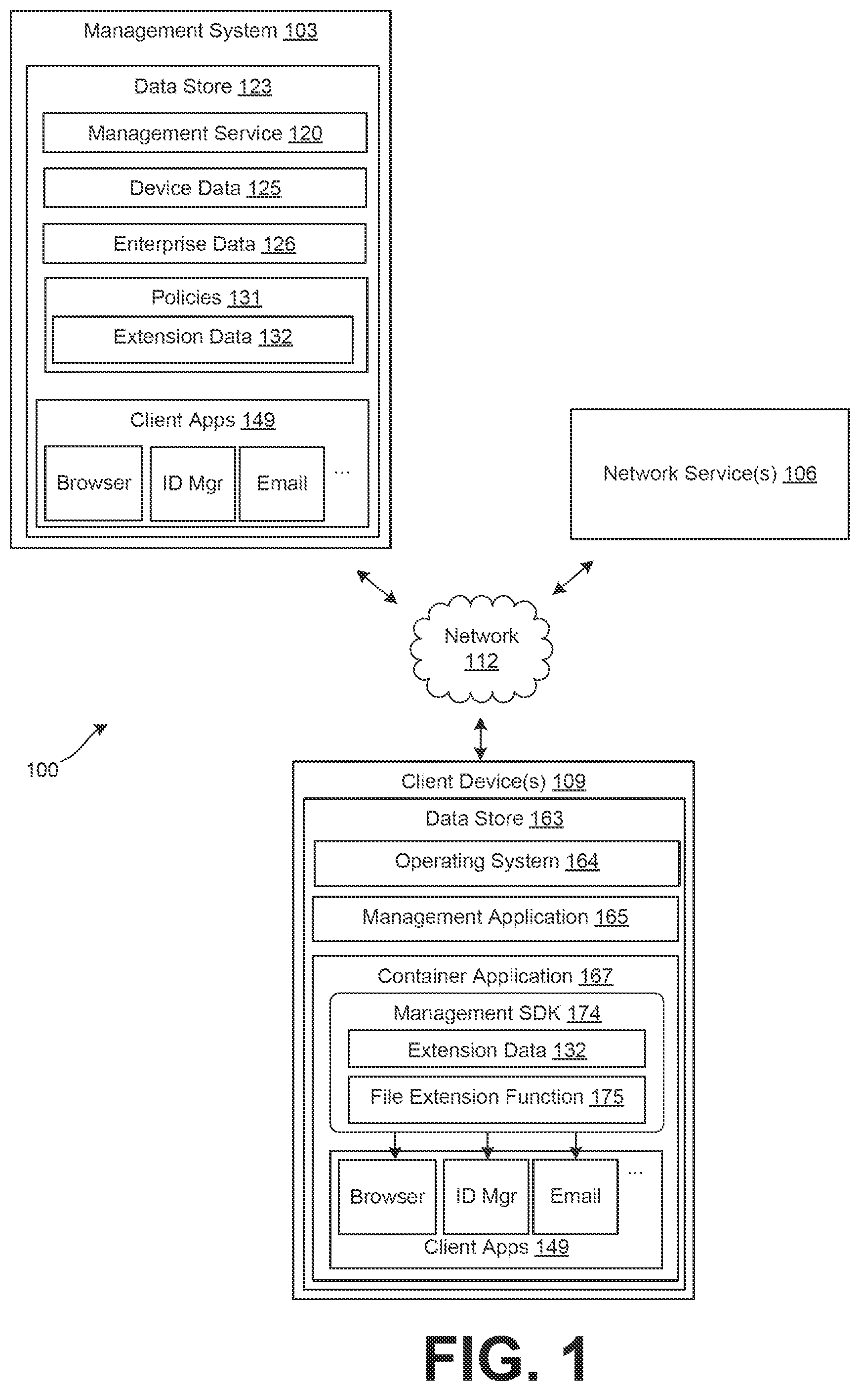 Patent US12579290 Figure 1 – Sharing secured files among applications using an operating system framework