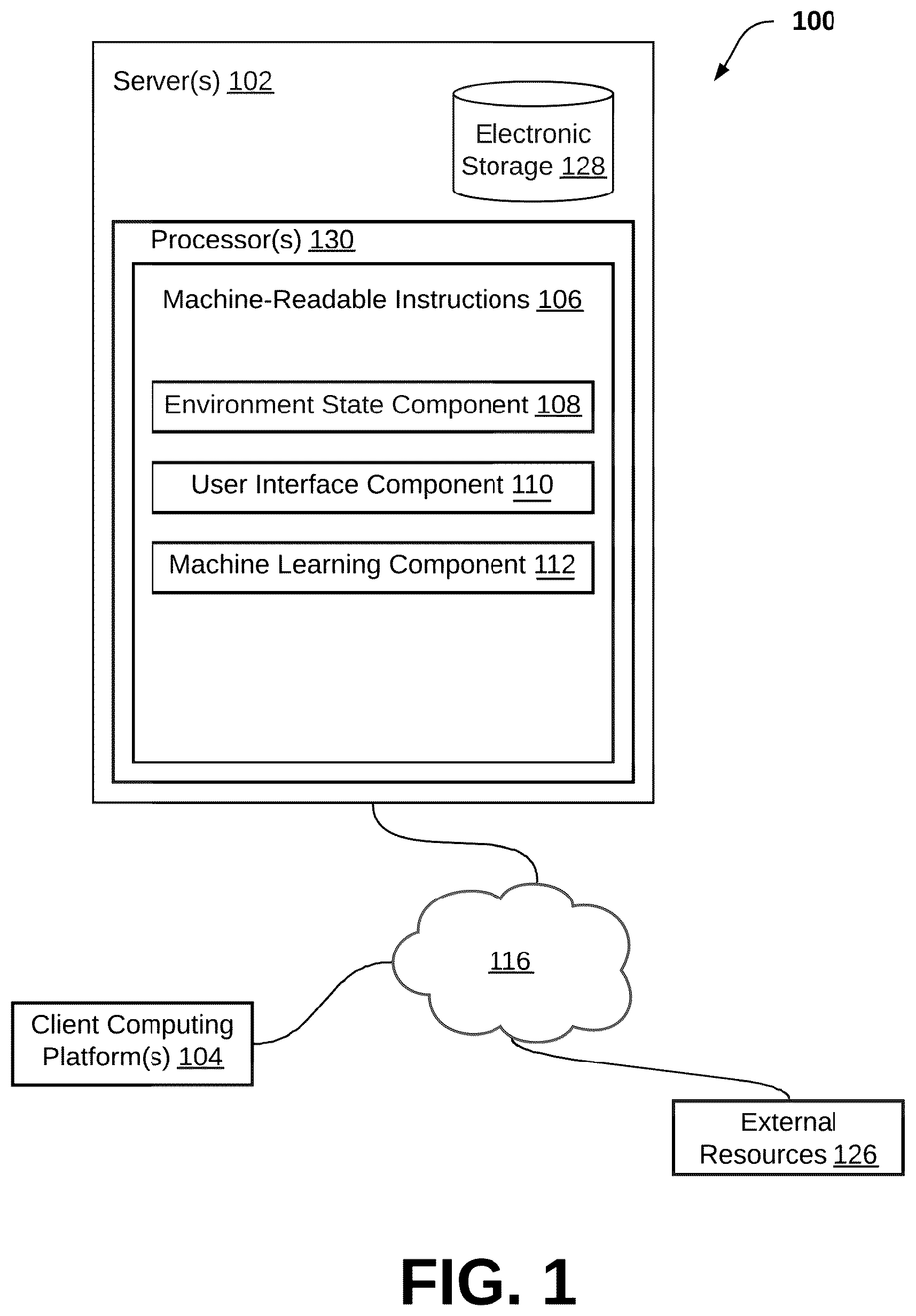 Patent US12579515 — Systems and methods to train and/or use a machine learning model to generate correspondences between portions of recorded audio content and work unit records of a collaboration environment — Figure 1