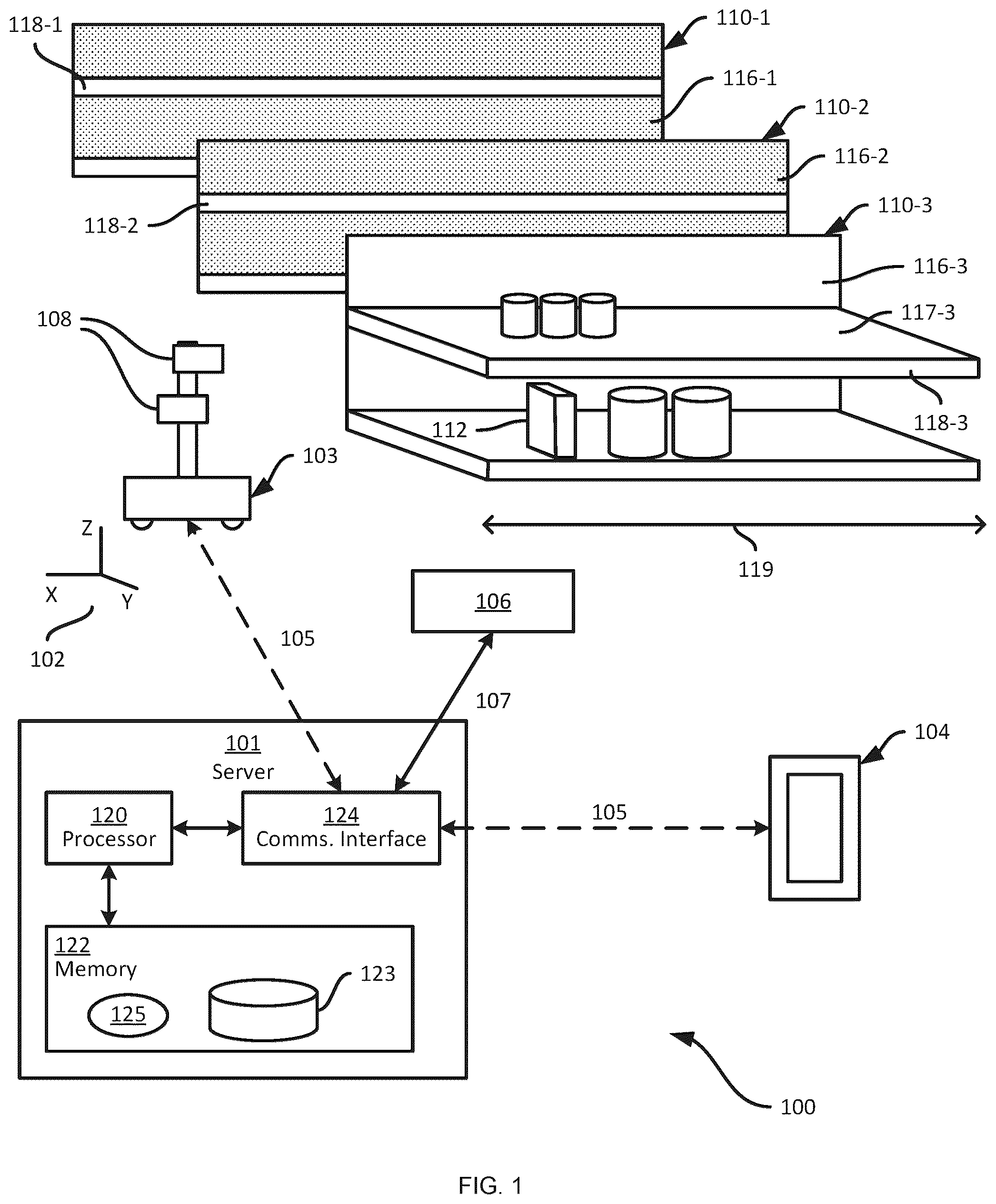 Patent US12579686 Figure 1 – Mixed depth object detection