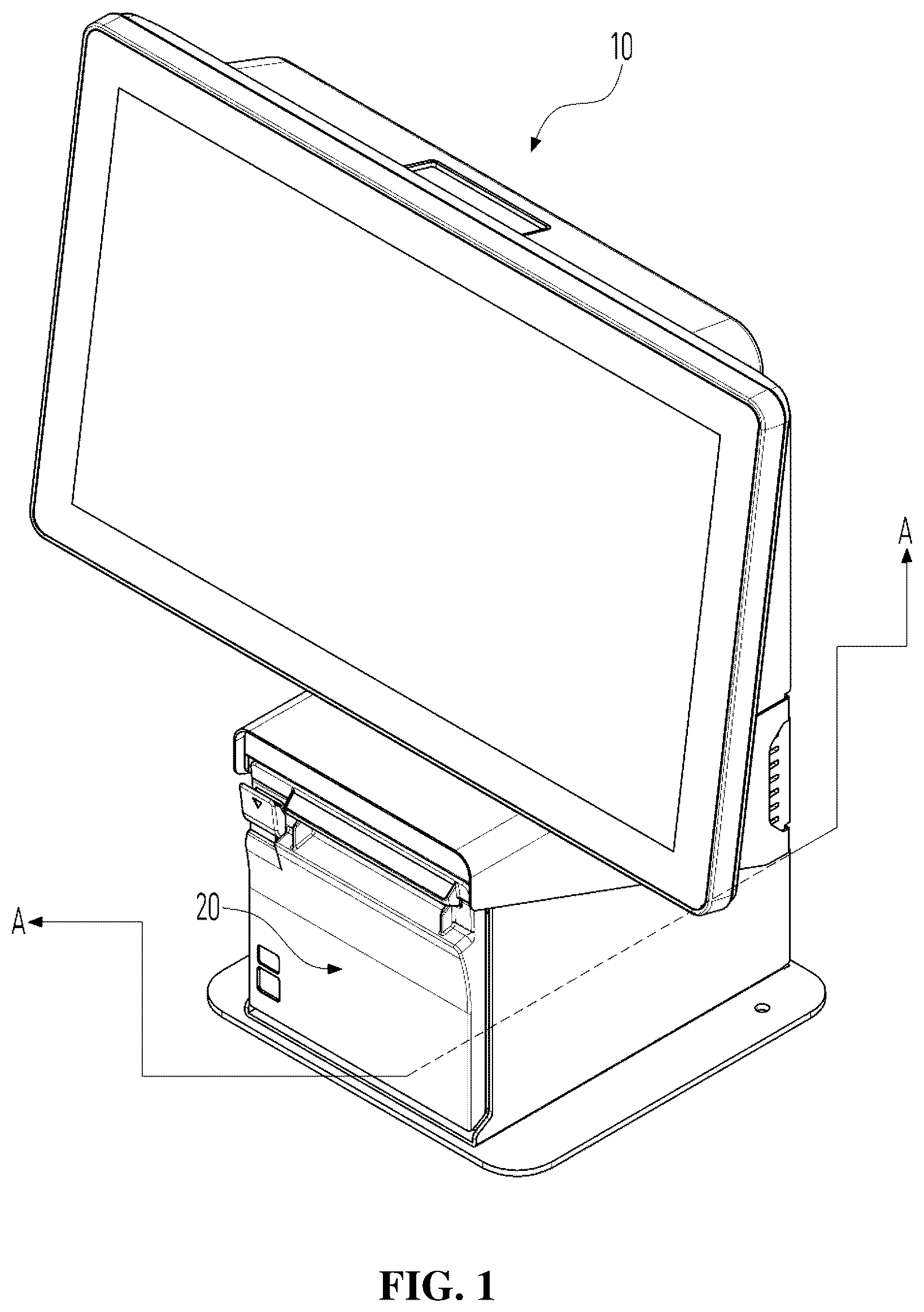 Patent US12579868 — Printer detachable kiosk apparatus — Figure 1