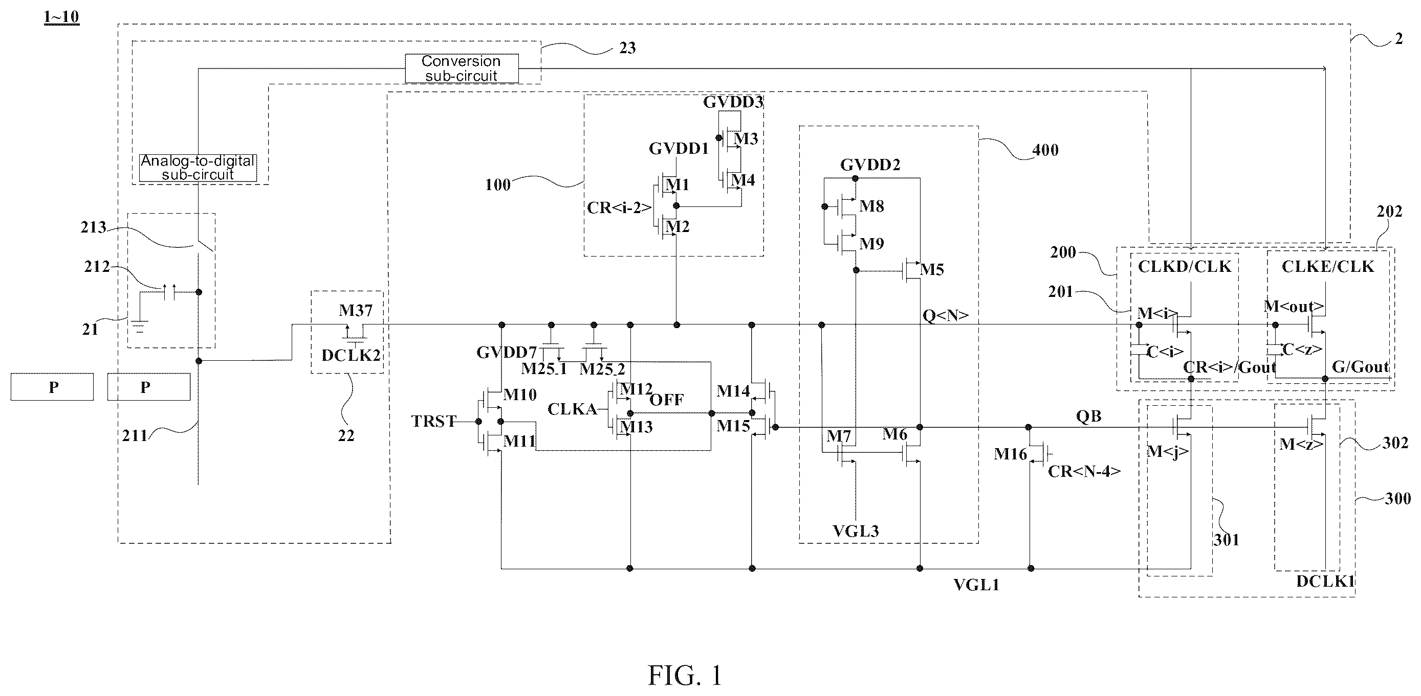 Patent US12579945 — Shift register, gate driver circuit and display device — Figure 1