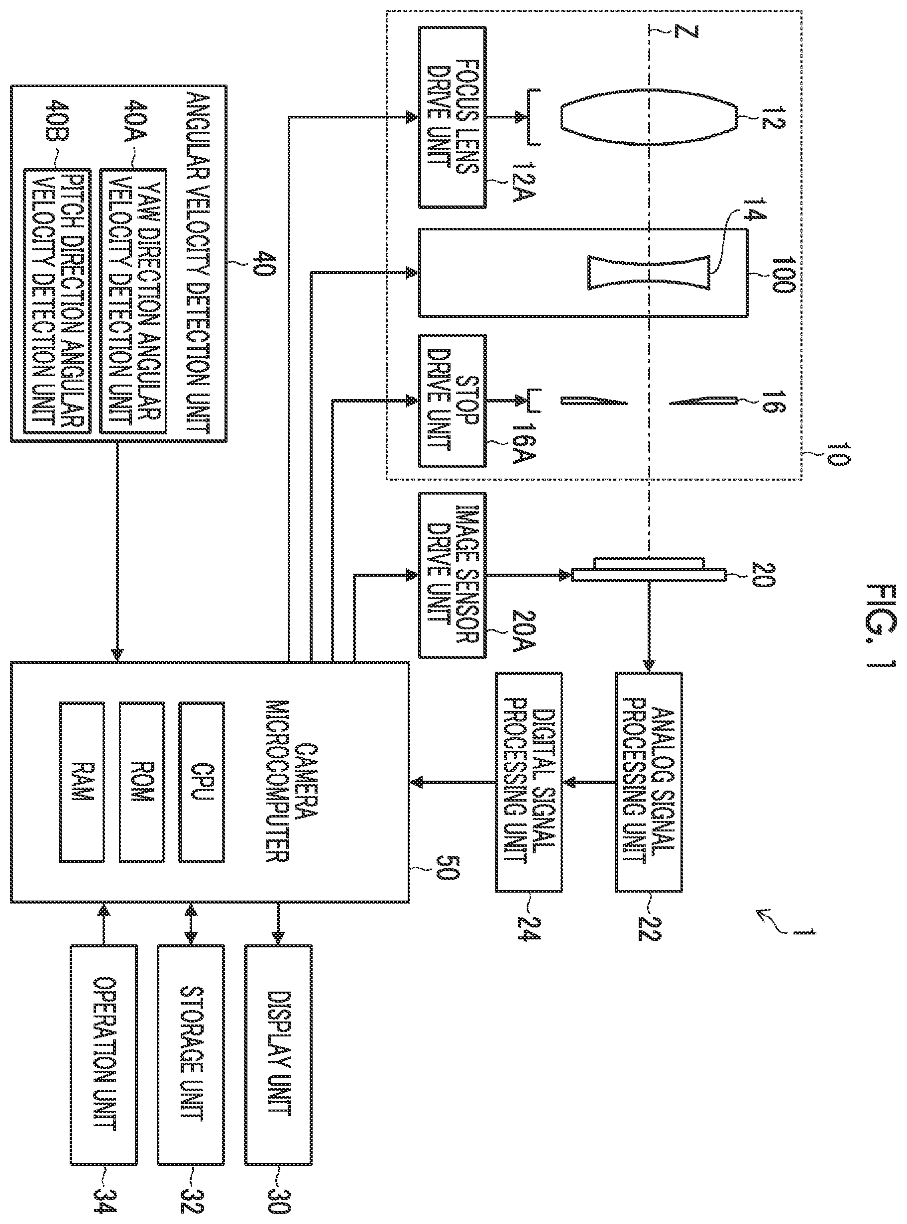 Patent US12581191 Figure 1 – Optical vibration-proof device, optical device, and fixing method of magnetic sensor