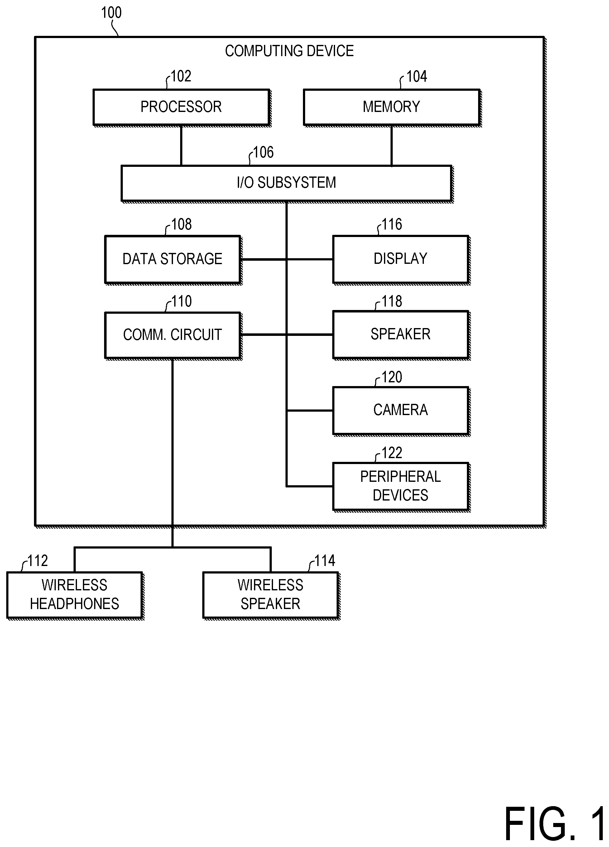 Patent US12581239 — Technologies for wireless audio device selection — Figure 1