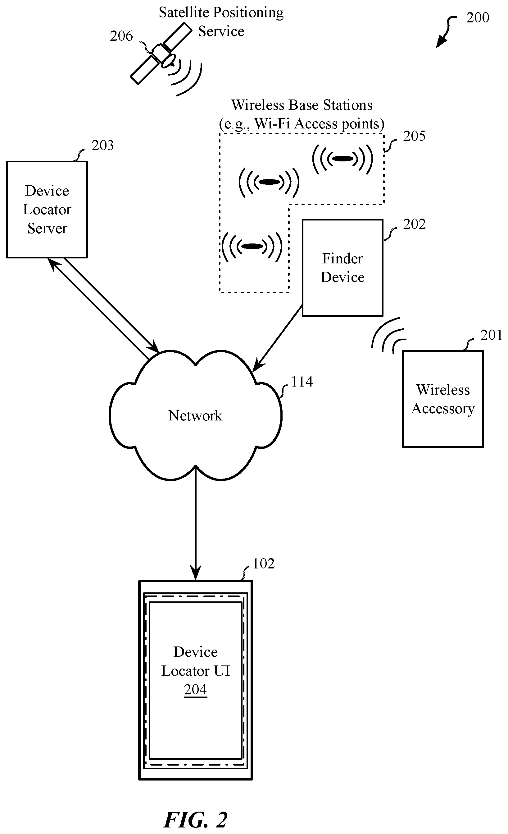 Patent US12581268 Figure 2 – Location data harvesting and pruning for wireless accessory devices