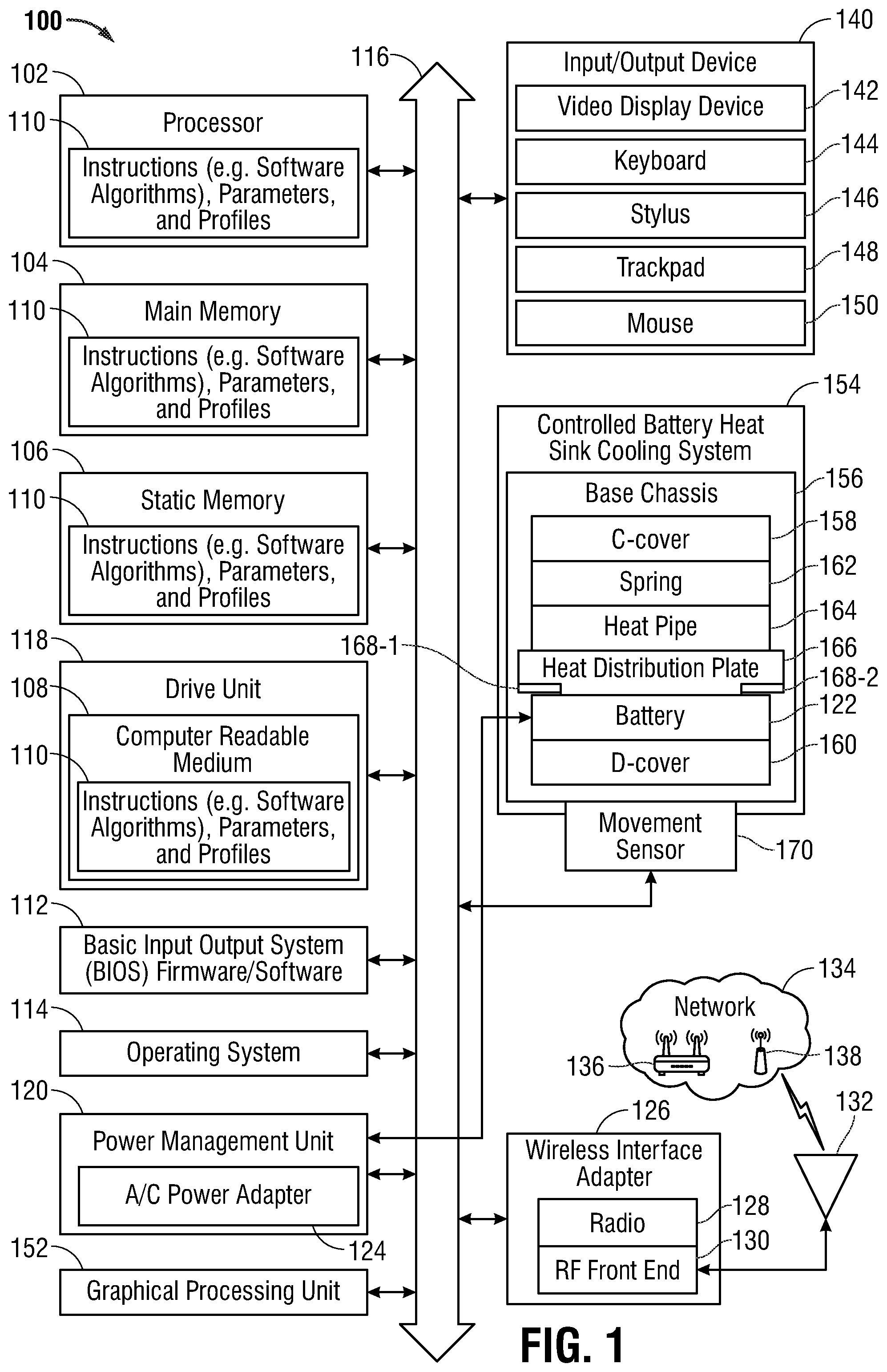 Patent US12581614 — Method and apparatus for an automatic battery heat sinking operation control mechanism — Figure 1