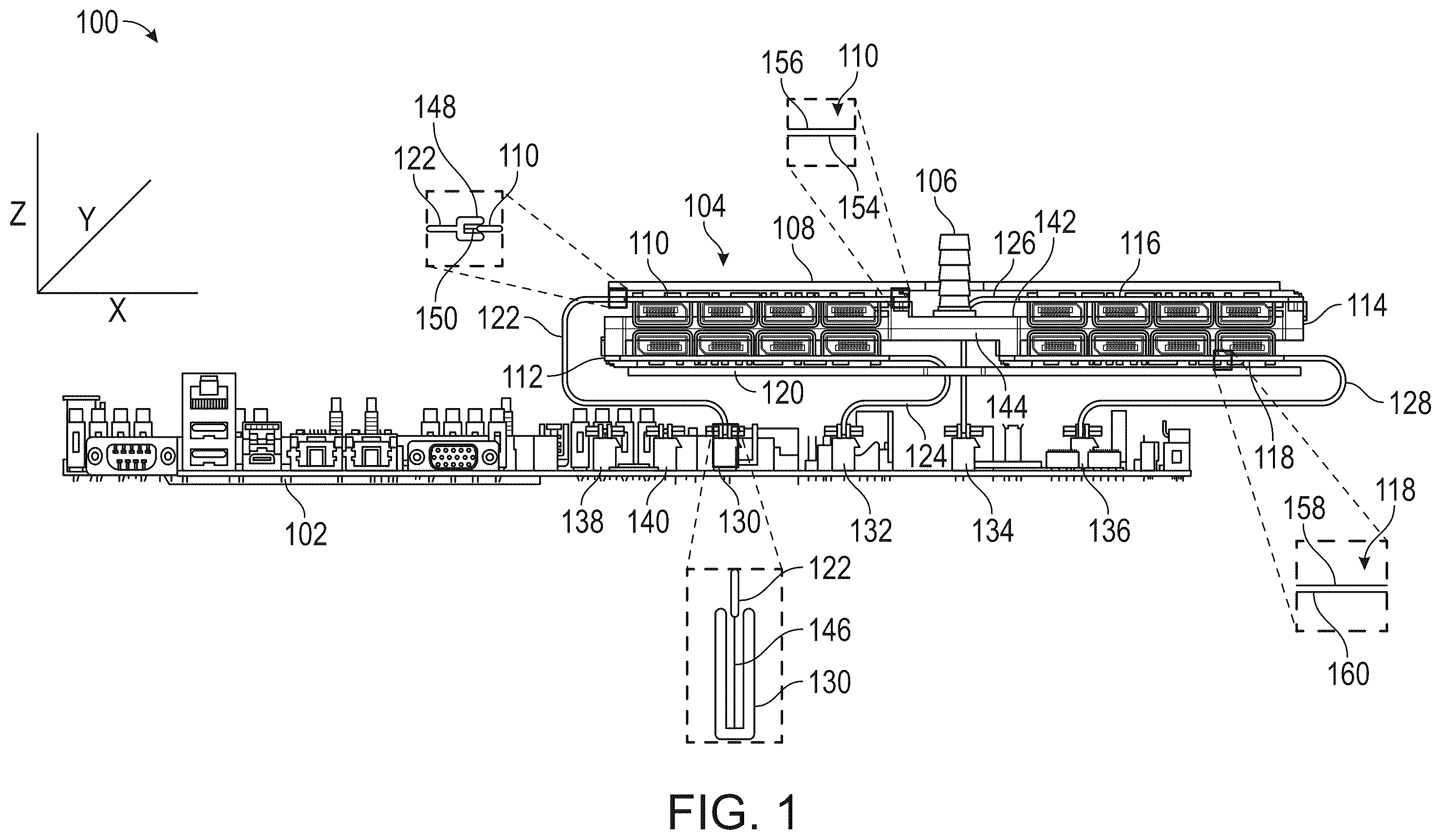 Patent US12581621 — High density computer cooling system — Figure 1