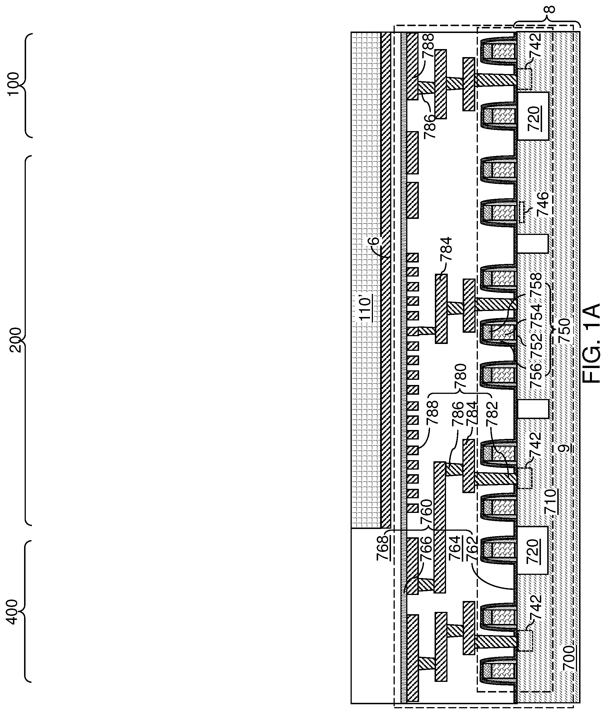 Patent US12581656 — Three-dimensional memory device and method of making thereof using etch stop structures located between tiers — Figure 1