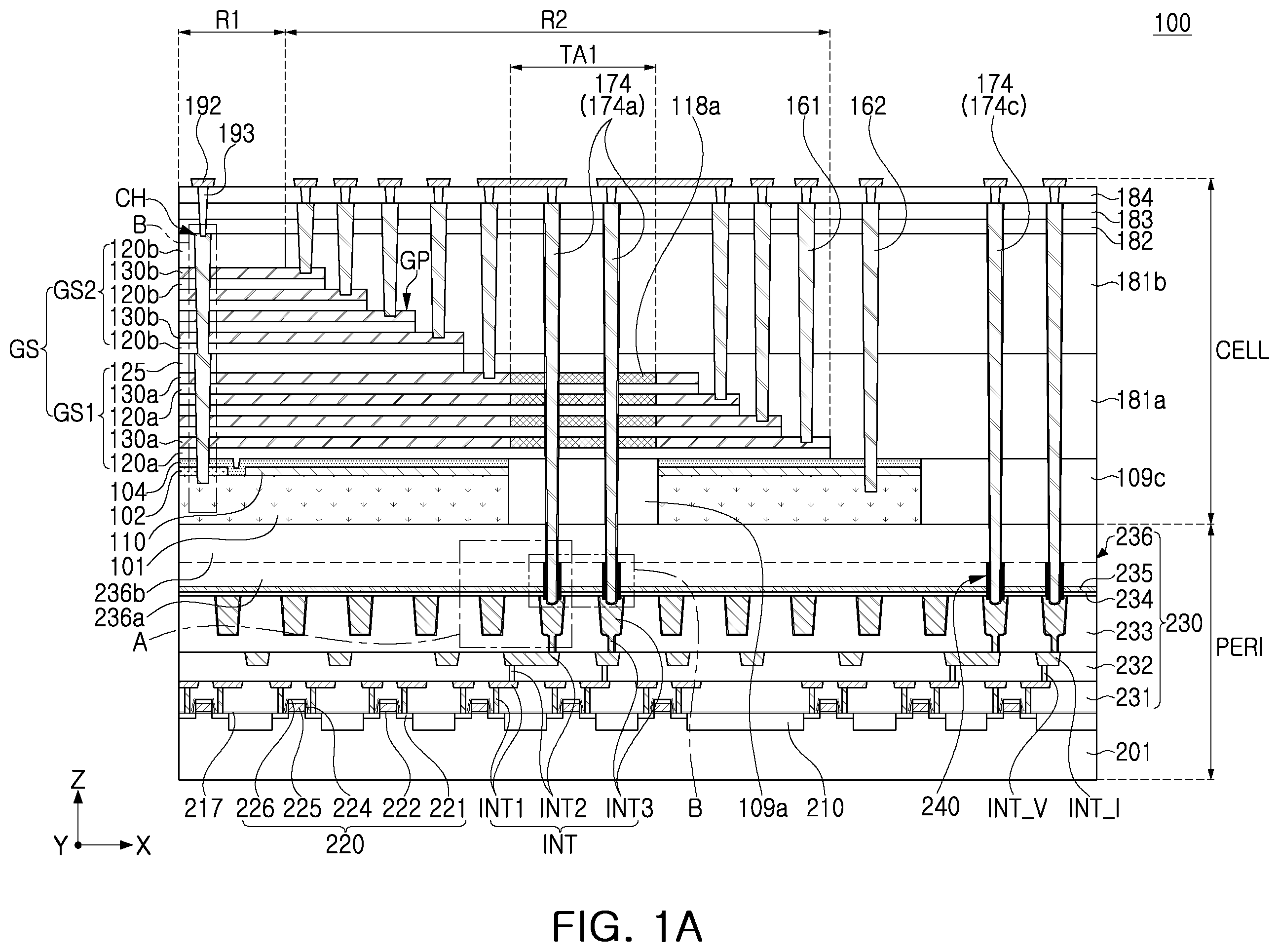 Patent US12581657 — Semiconductor devices and data storage systems including the same — Figure 1