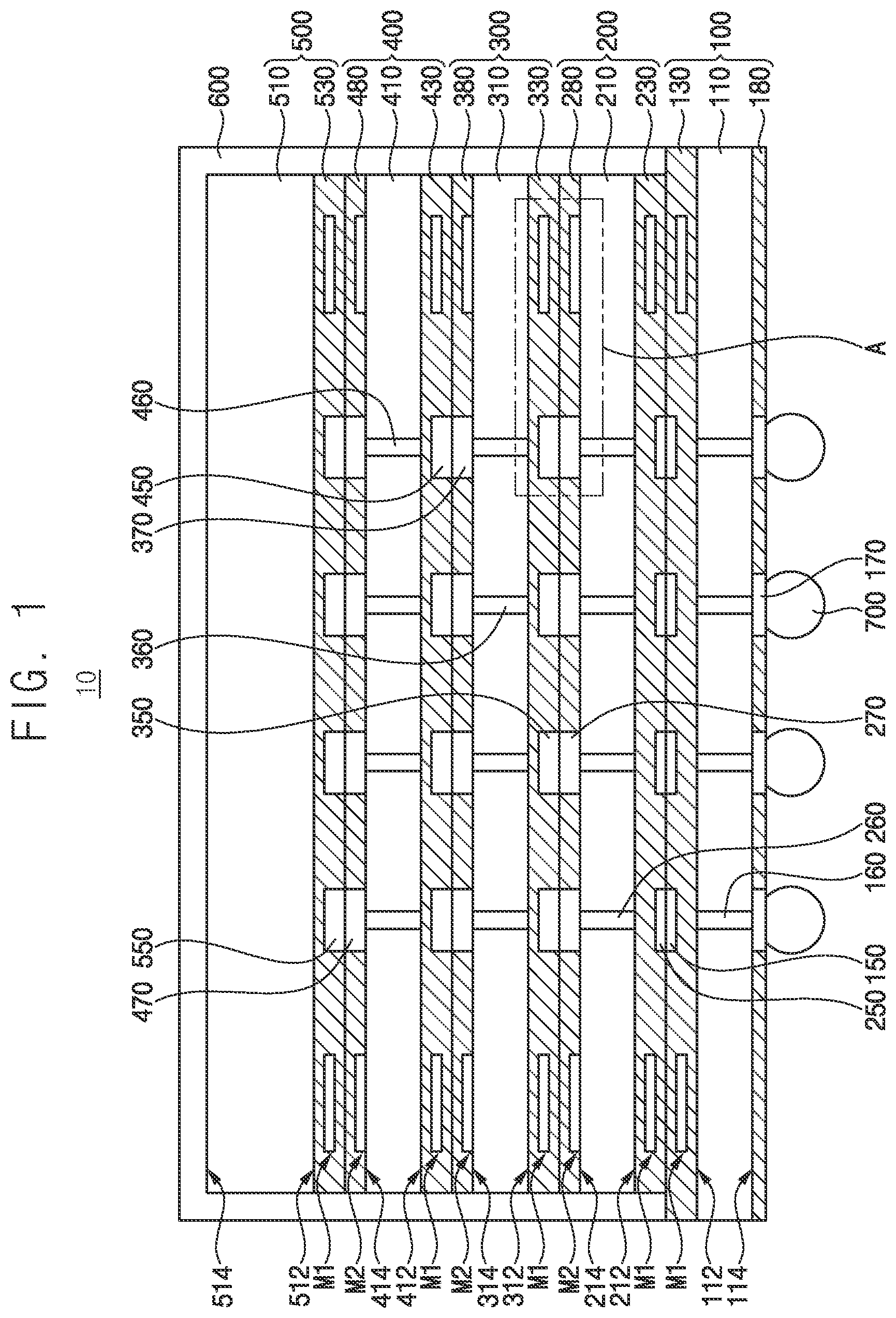 Patent US12581664 — Semiconductor package and method of manufacturing same — Figure 1