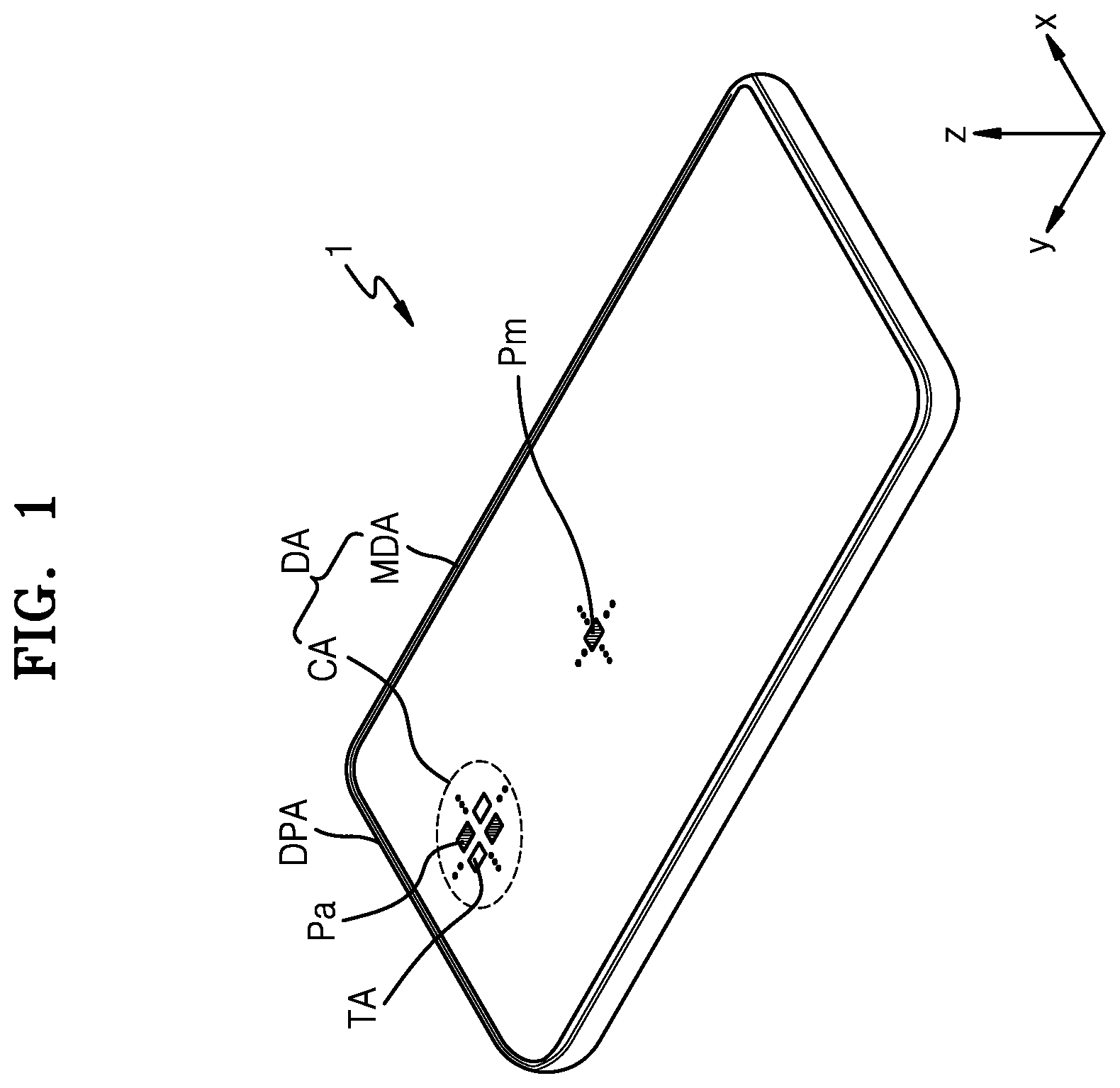 Patent US12581734 Figure 1 – Display apparatus and electronic apparatus