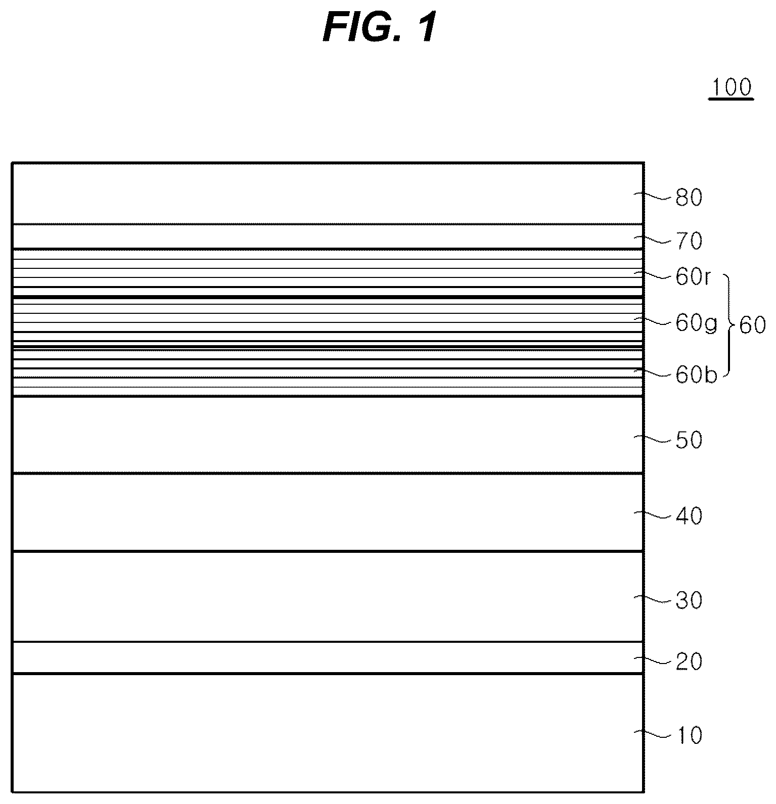 Patent US12581781 — Light emitting diode for implementing white light — Figure 1