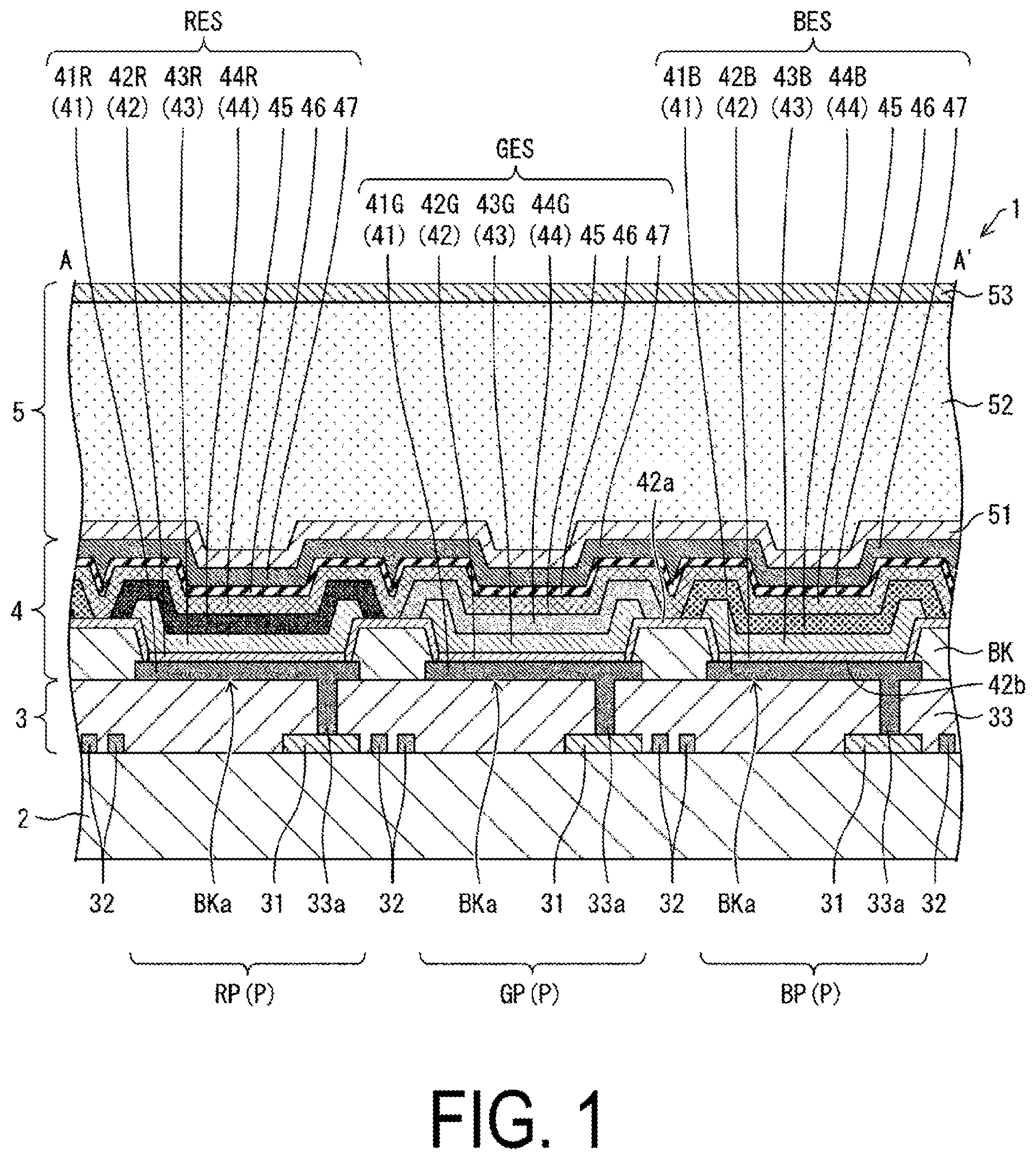 Patent US12581795 — Display device and method for manufacturing same — Figure 1