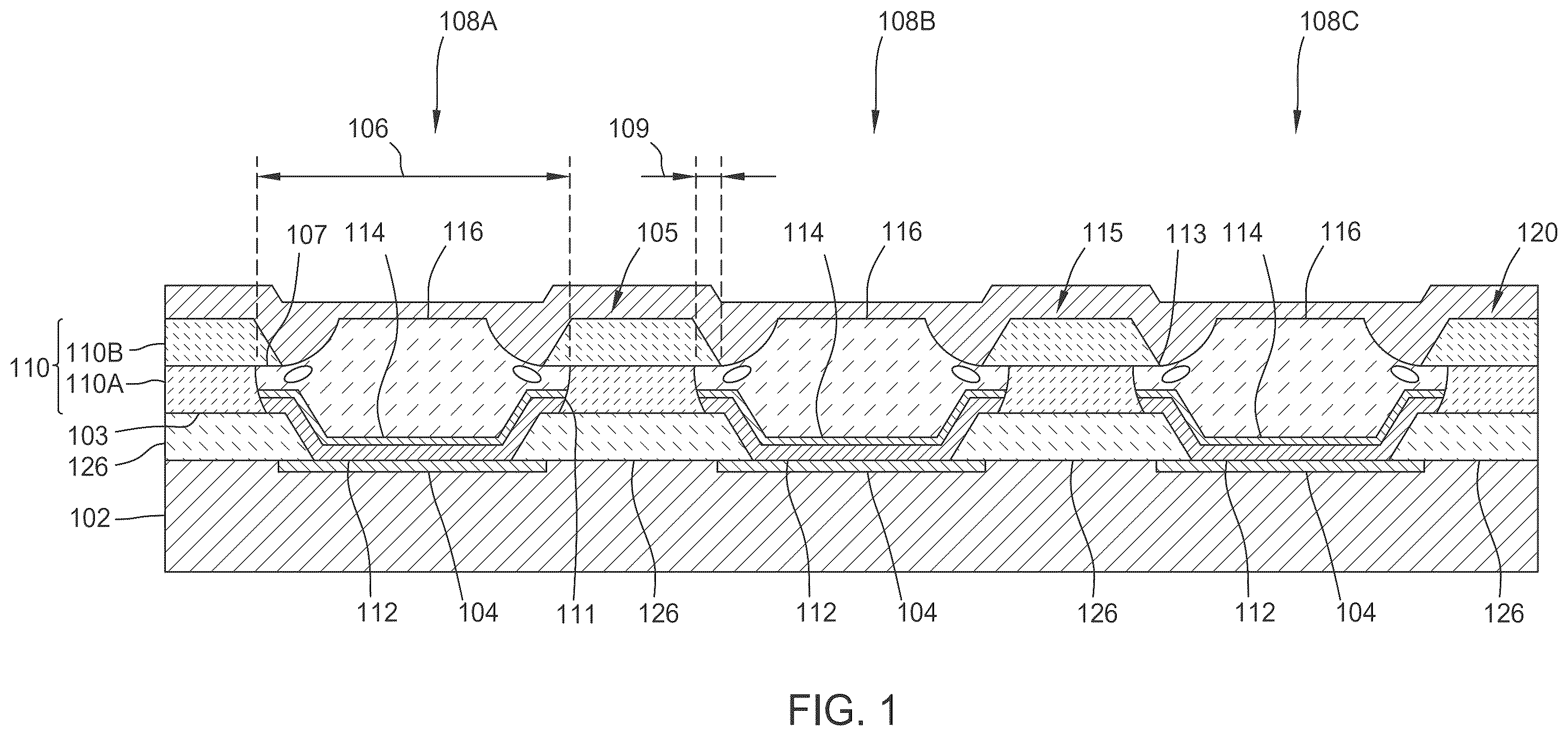 Patent US12581837 — Oled pixel structures — Figure 1