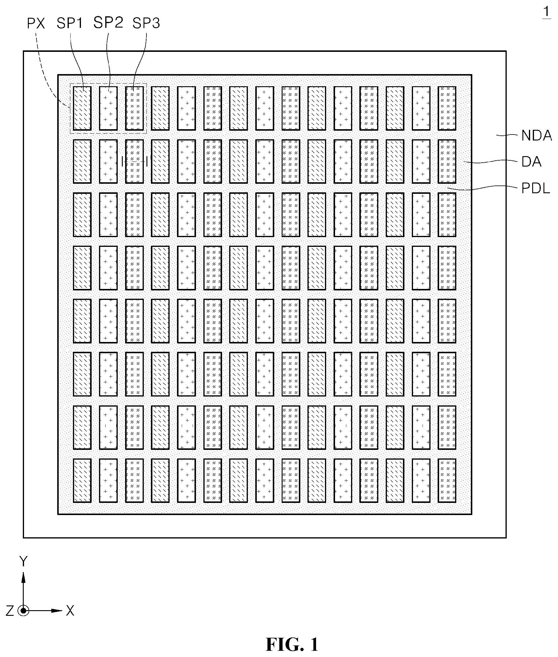 Patent US12581843 — Display device and method for manufacturing the same — Figure 1