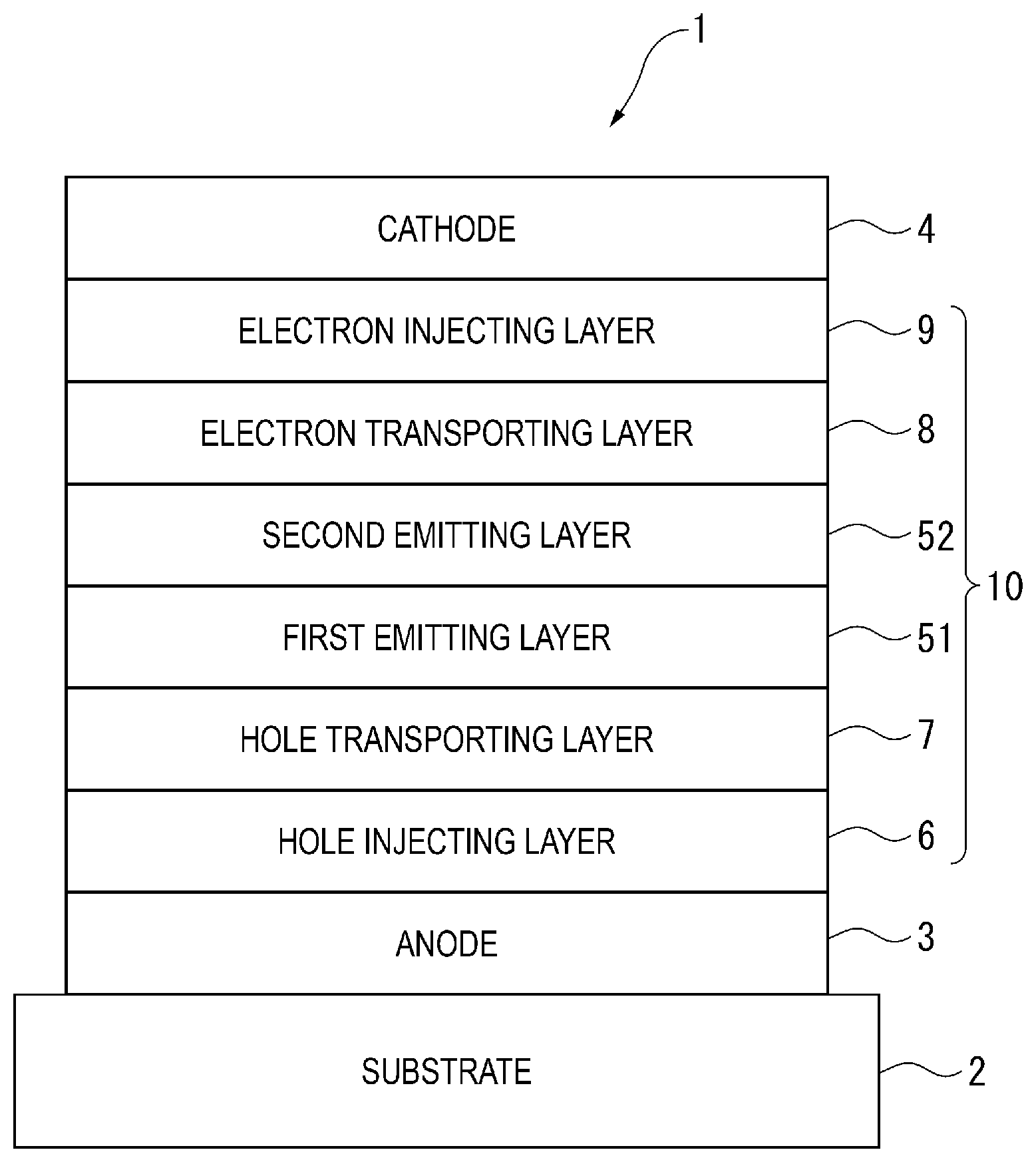 Patent US12581849 — Organic electroluminescence element and electronic apparatus — Figure 1