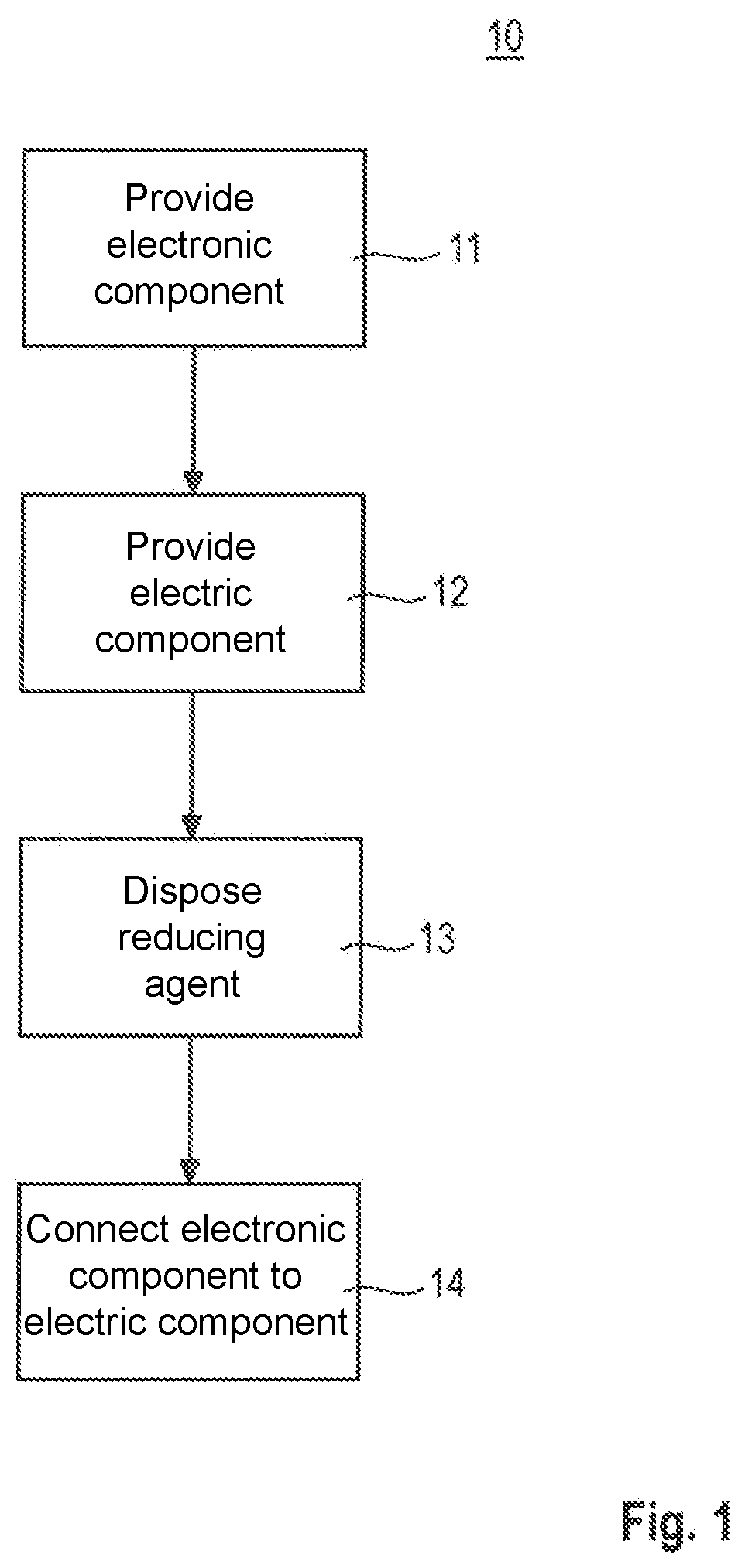 Patent US12581981 — Method of forming an interconnection between an electric component and an electronic component — Figure 1