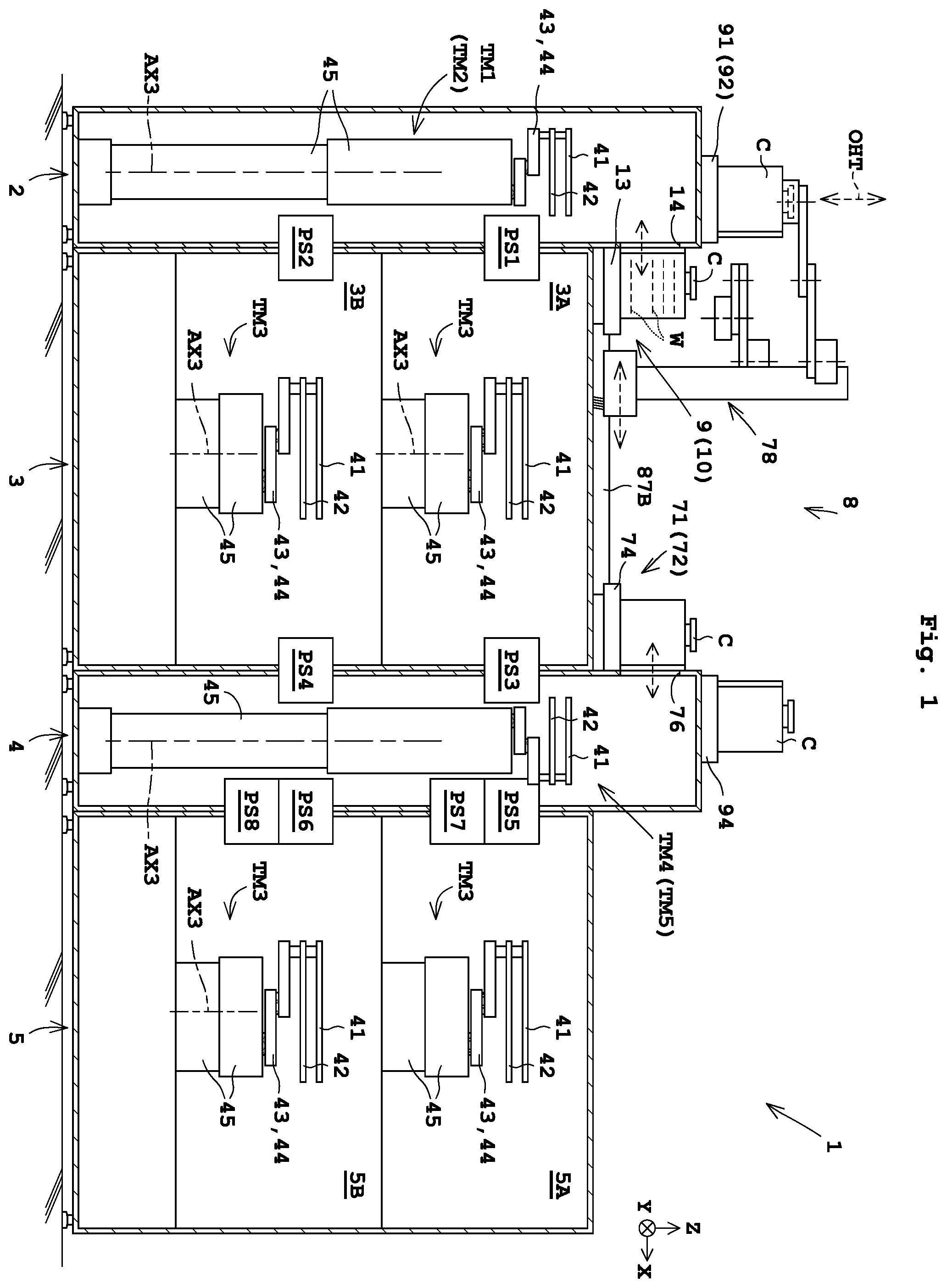 Patent US12583019 — Substrate treating apparatus and substrate transporting method — Figure 1