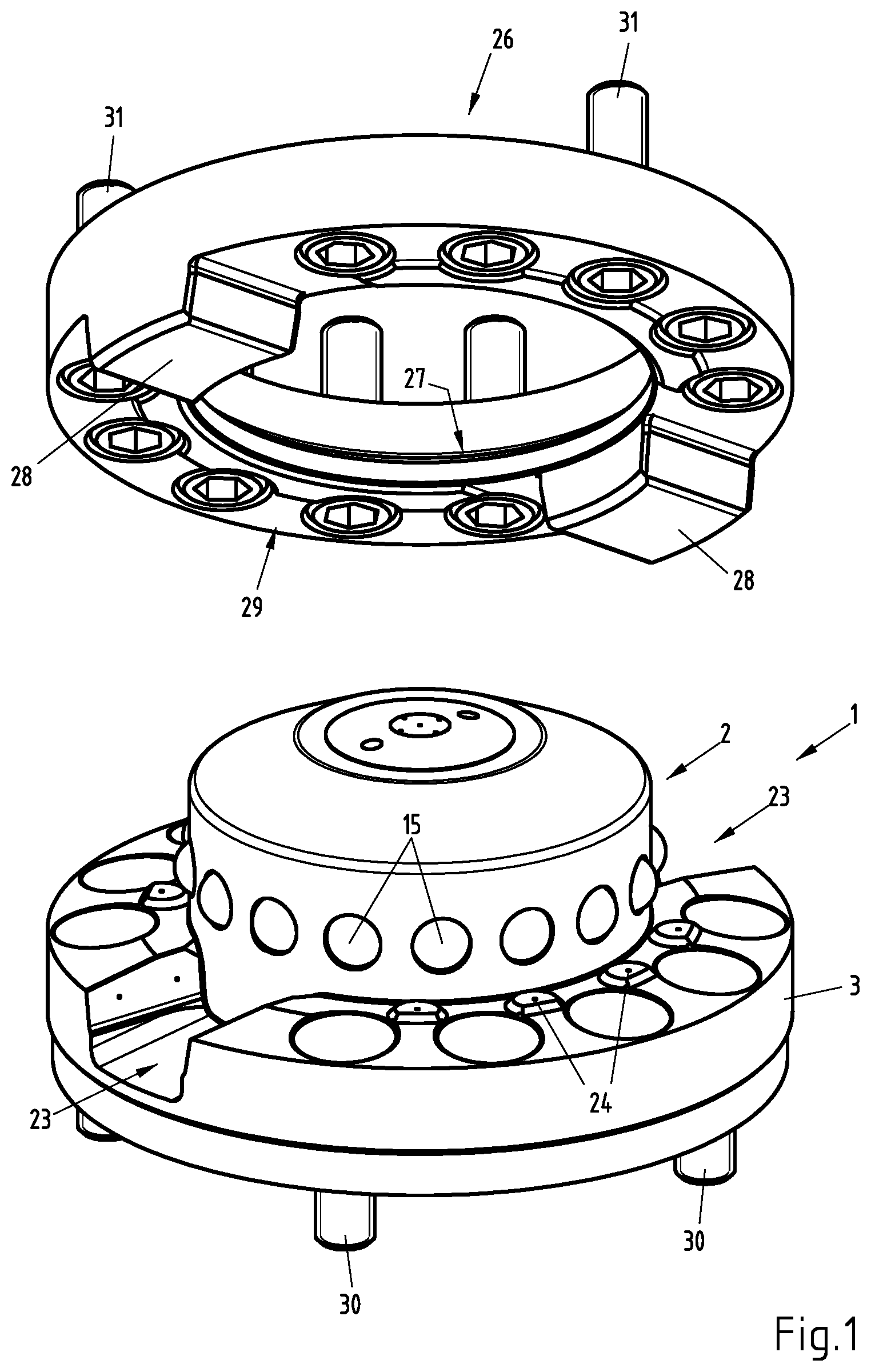 Patent US12583068 Figure 1 – Clamping arrangement