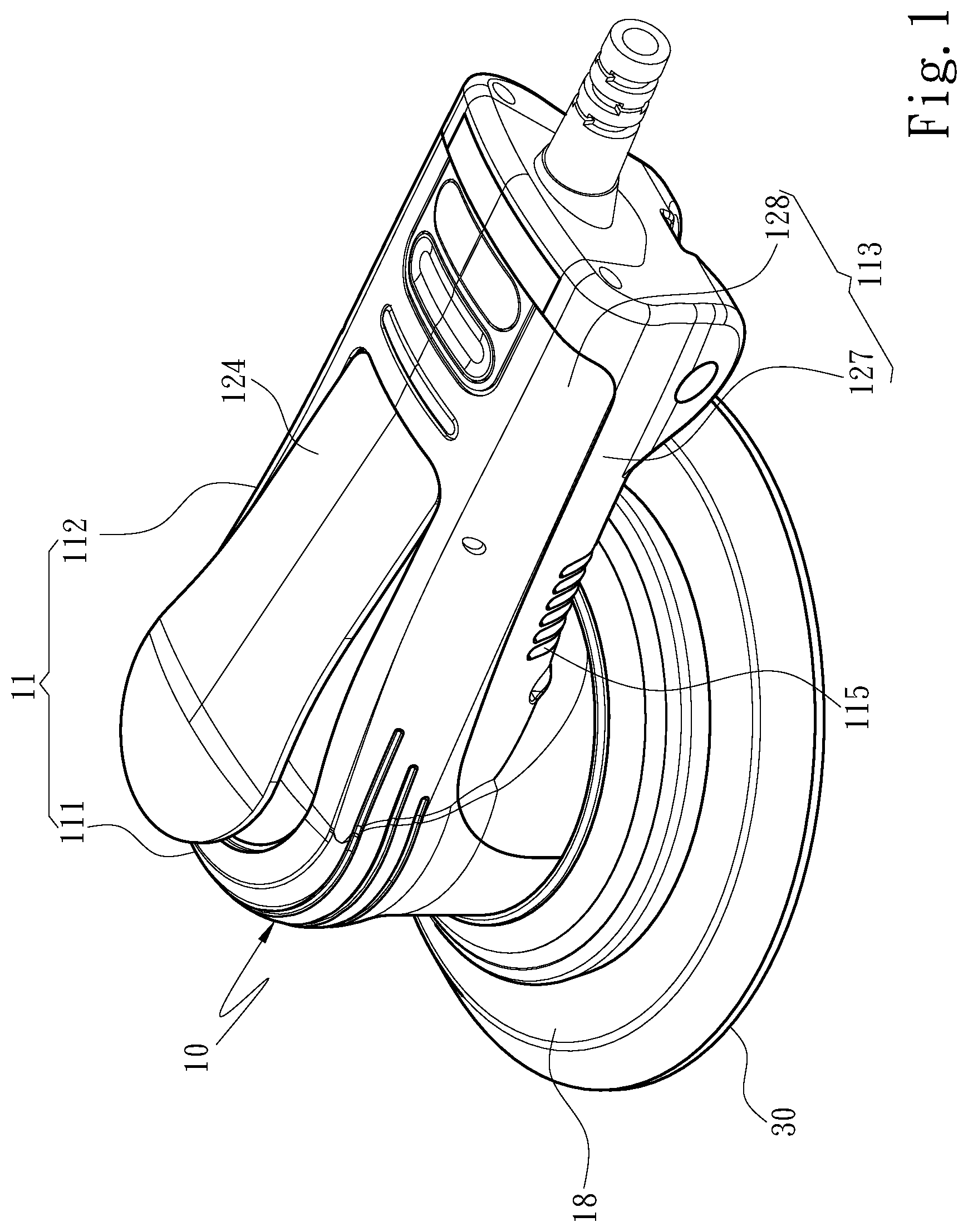 Patent US12583075 — Grinding machine tool for reducing hotness of casing — Figure 1