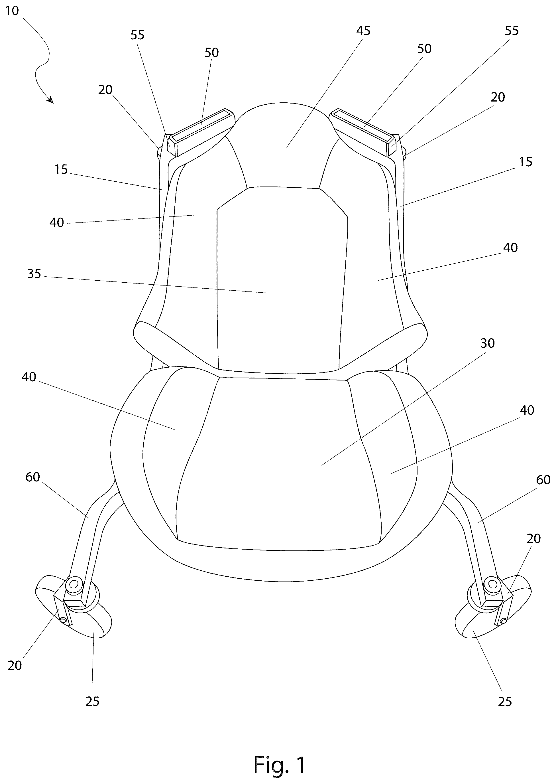 Patent US12583095 Figure 1 – Mechanic's creeper with lights