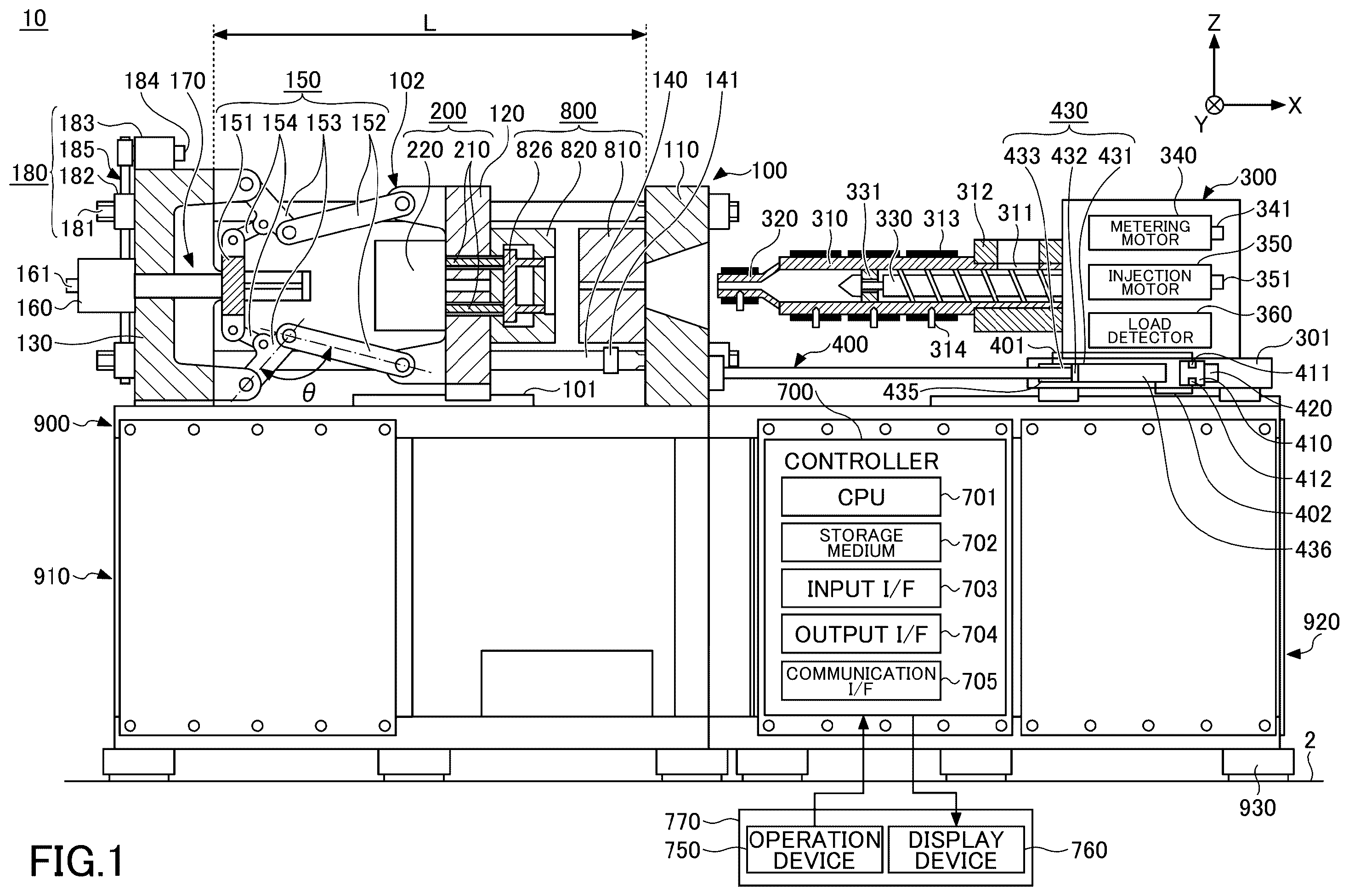 Patent US12583159 — Controller for injection molding machine and management system for injection molding machine — Figure 1