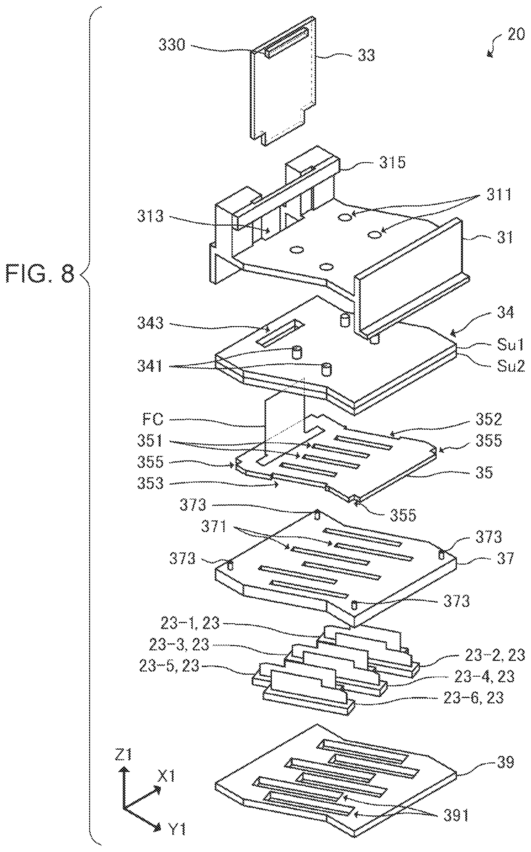 Patent US12583219 Figure 7 – Drive unit, liquid ejecting head unit, and liquid ejecting apparatus