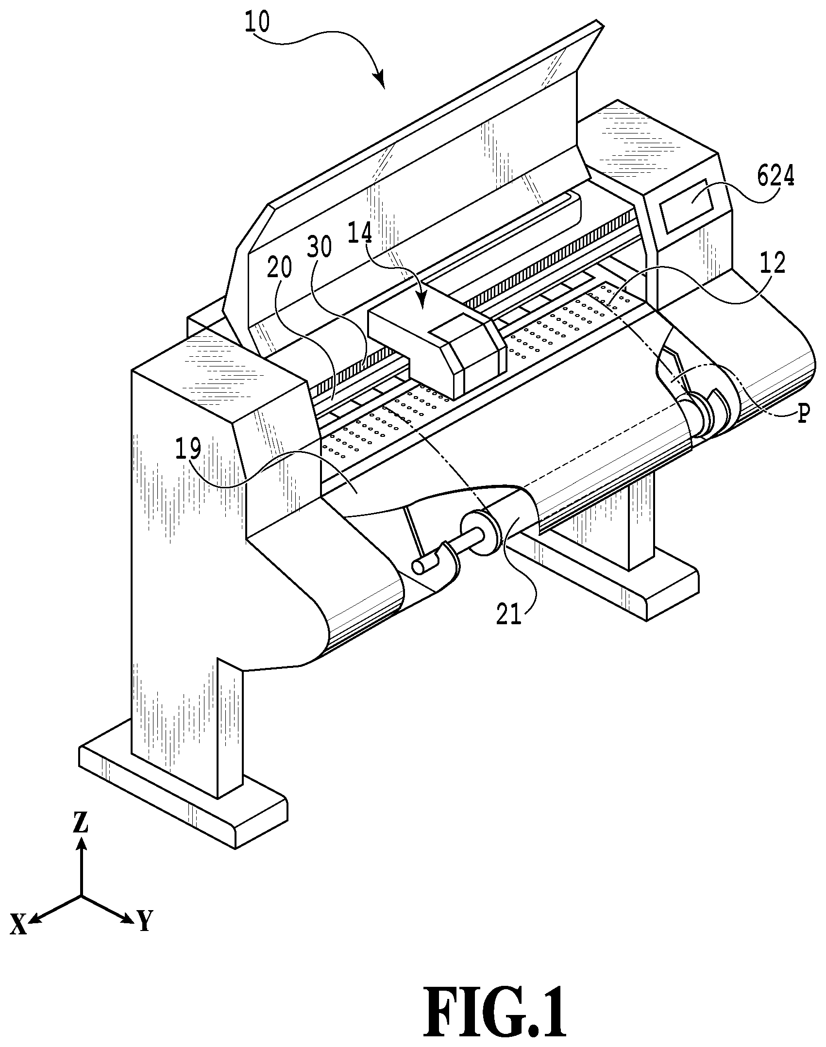 Patent US12583226 — Printing apparatus including an application unit that applies an amount of wiping liquid based on an adhesion amount of ink — Figure 1
