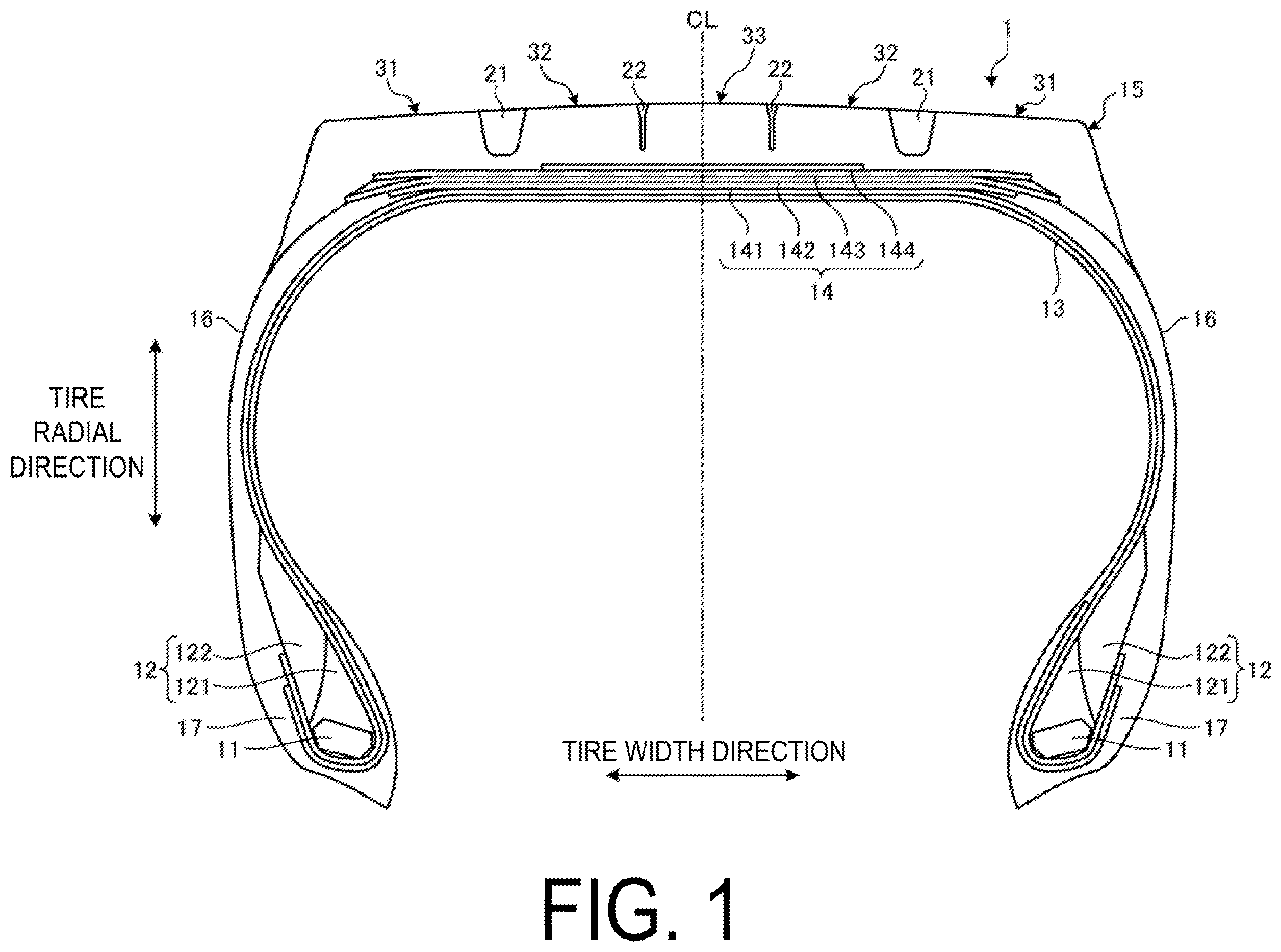 Patent US12583262 — Tire — Figure 1