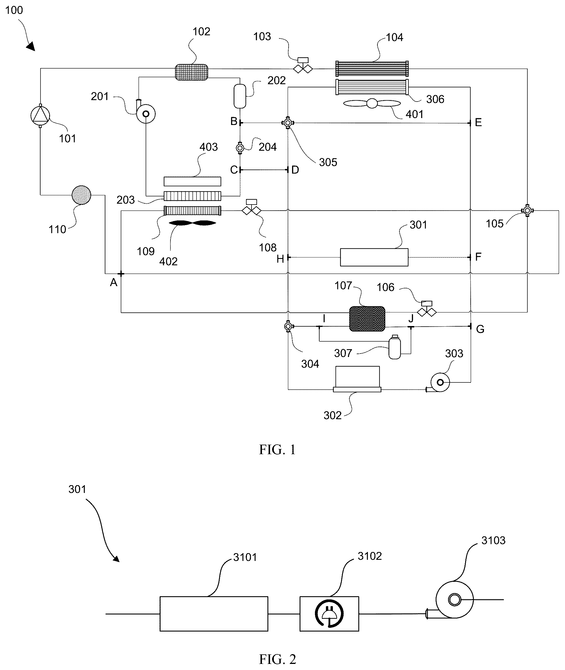 Patent US12583283 — Electric vehicle indirect heat pump system with multiple heat recovery and enhanced refrigerant cooling — Figure 1