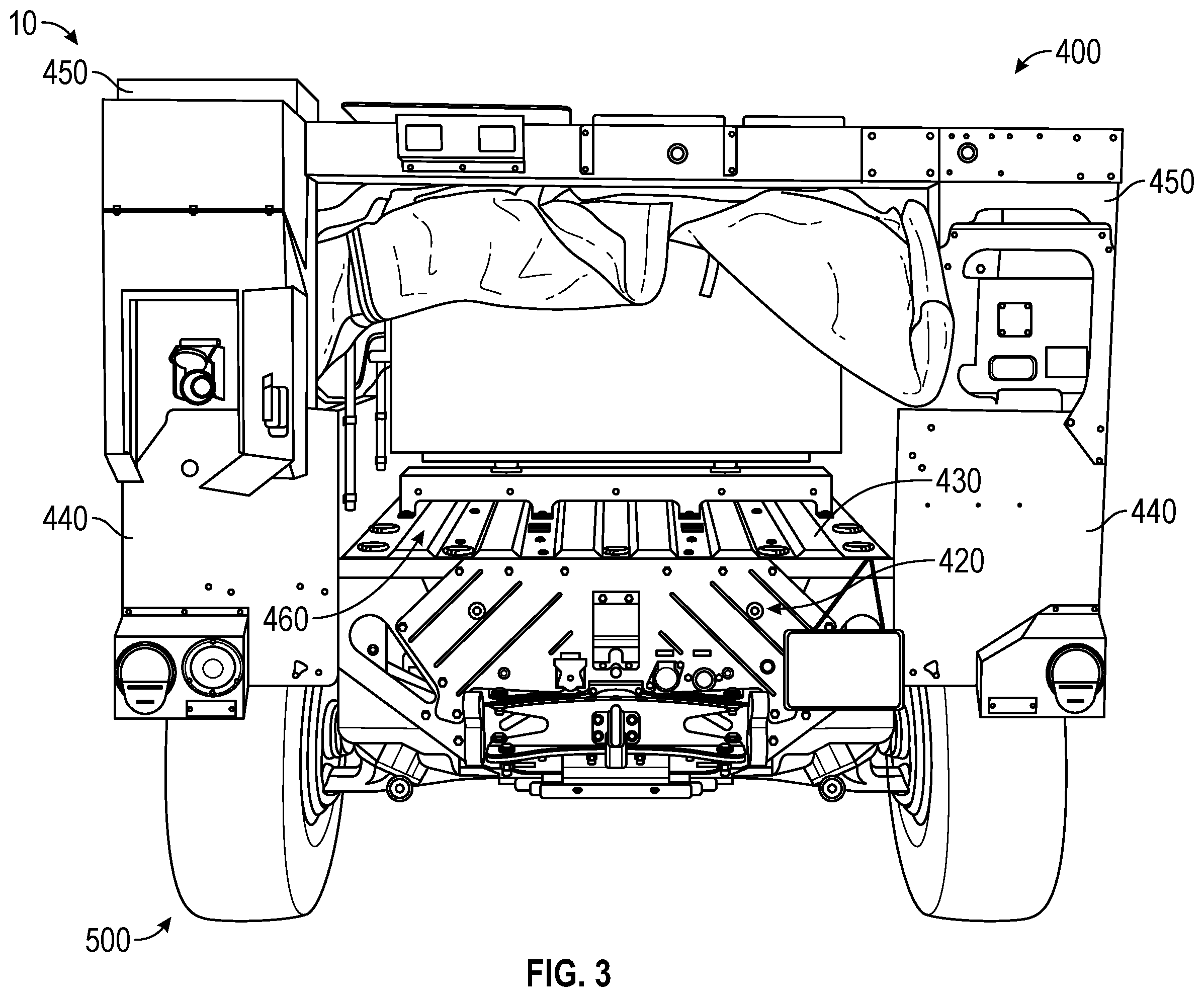Patent US12583309 Figure 3 – Hybrid power system for a military vehicle
