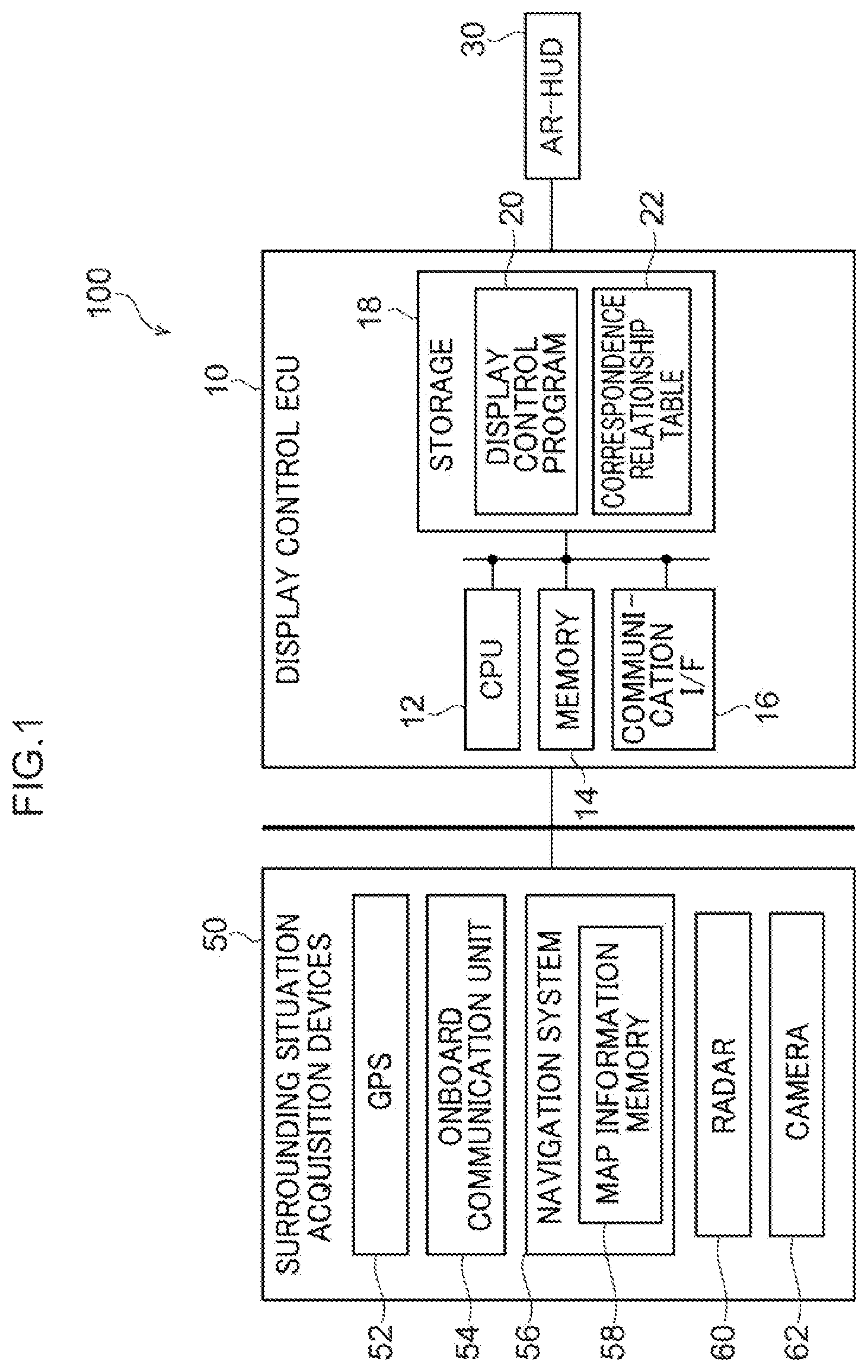 Patent US12583315 — Display control device, display device, vehicle, display control method, and recording medium recorded with display control program — Figure 1