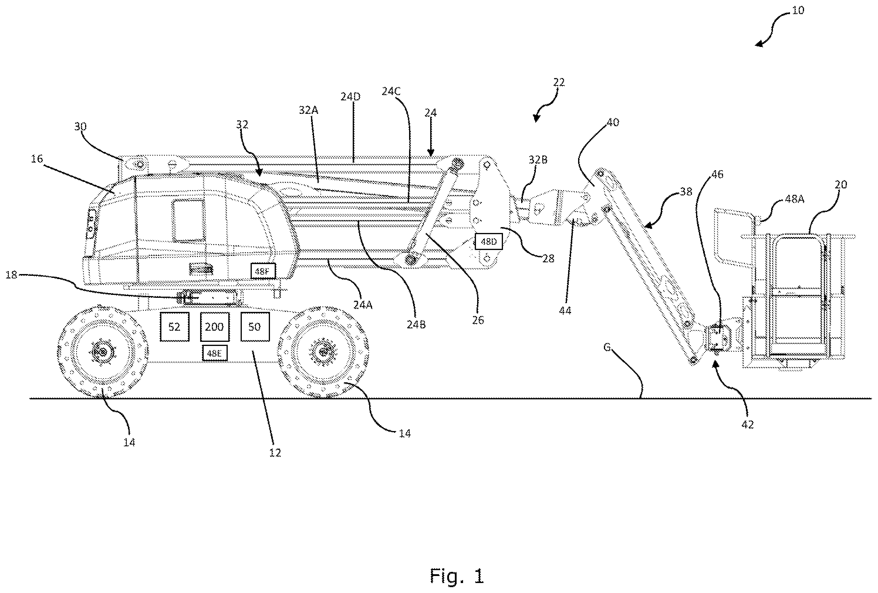 Patent US12583324 — Working vehicle — Figure 1
