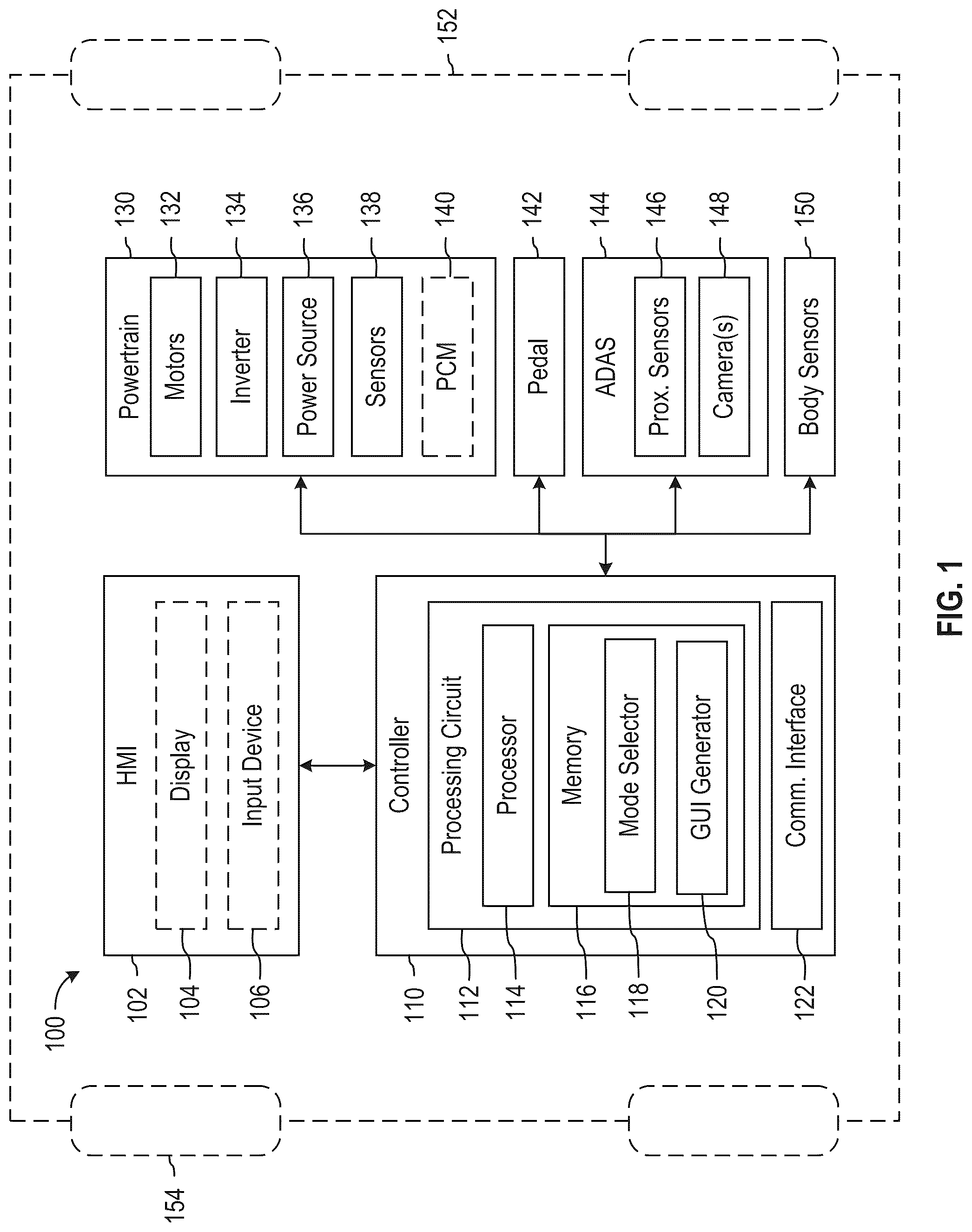 Patent US12583330 — One pedal rocking to free an electric vehicle from a stuck condition — Figure 1