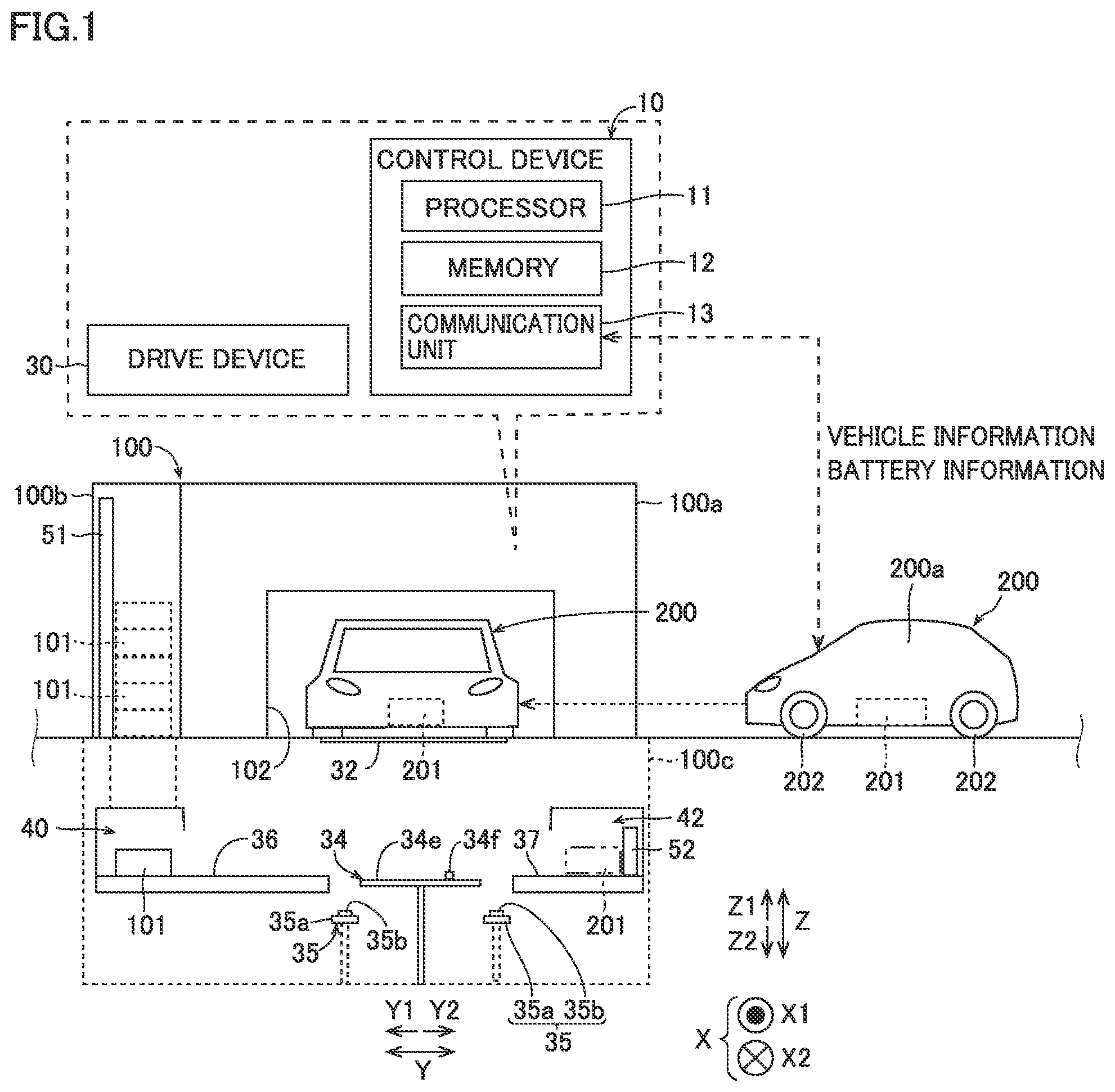 Patent US12583355 — Battery replacement apparatus — Figure 1