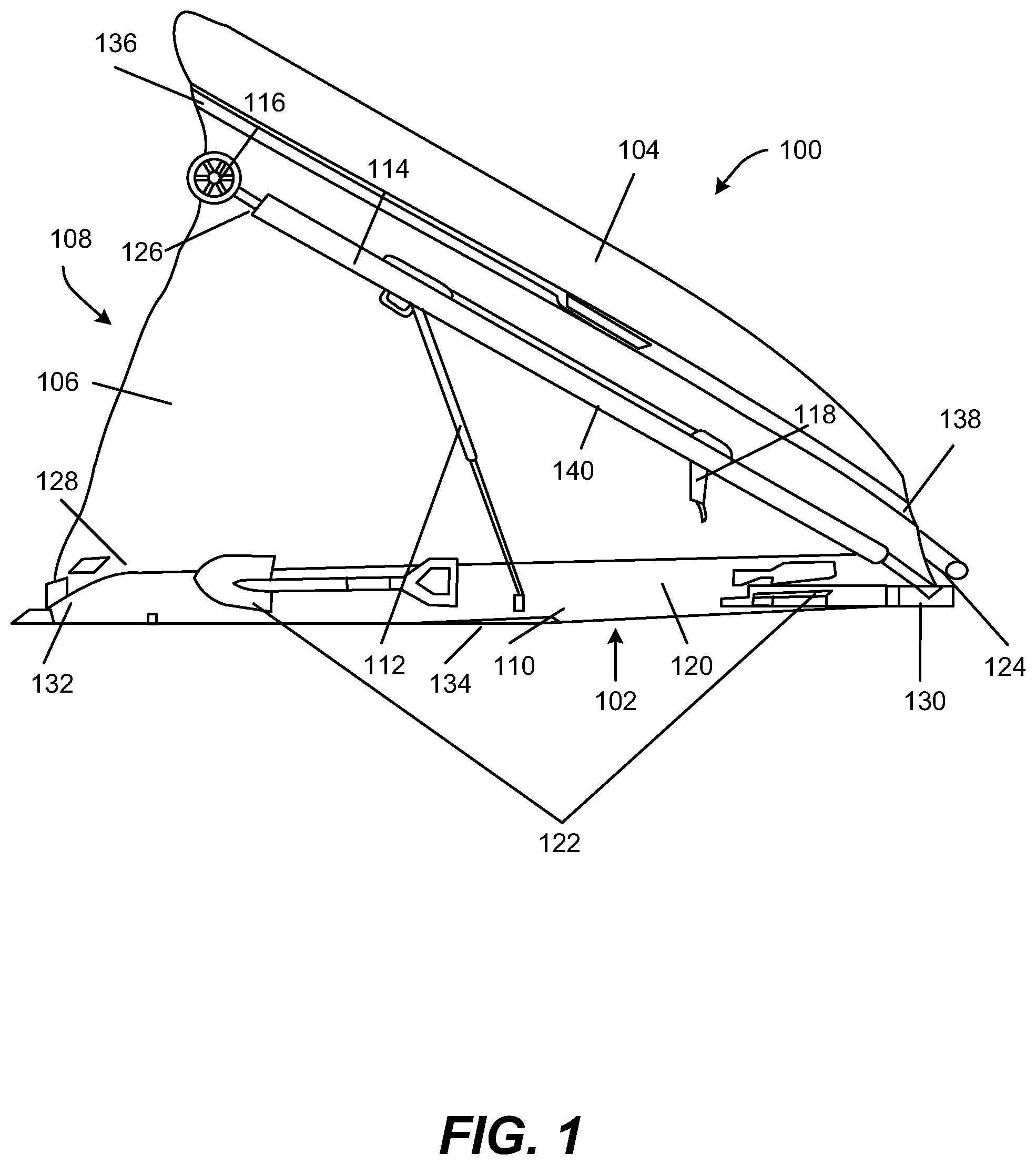 Patent US12583394 Figure 1 – Multi-use storage container having a hinged door