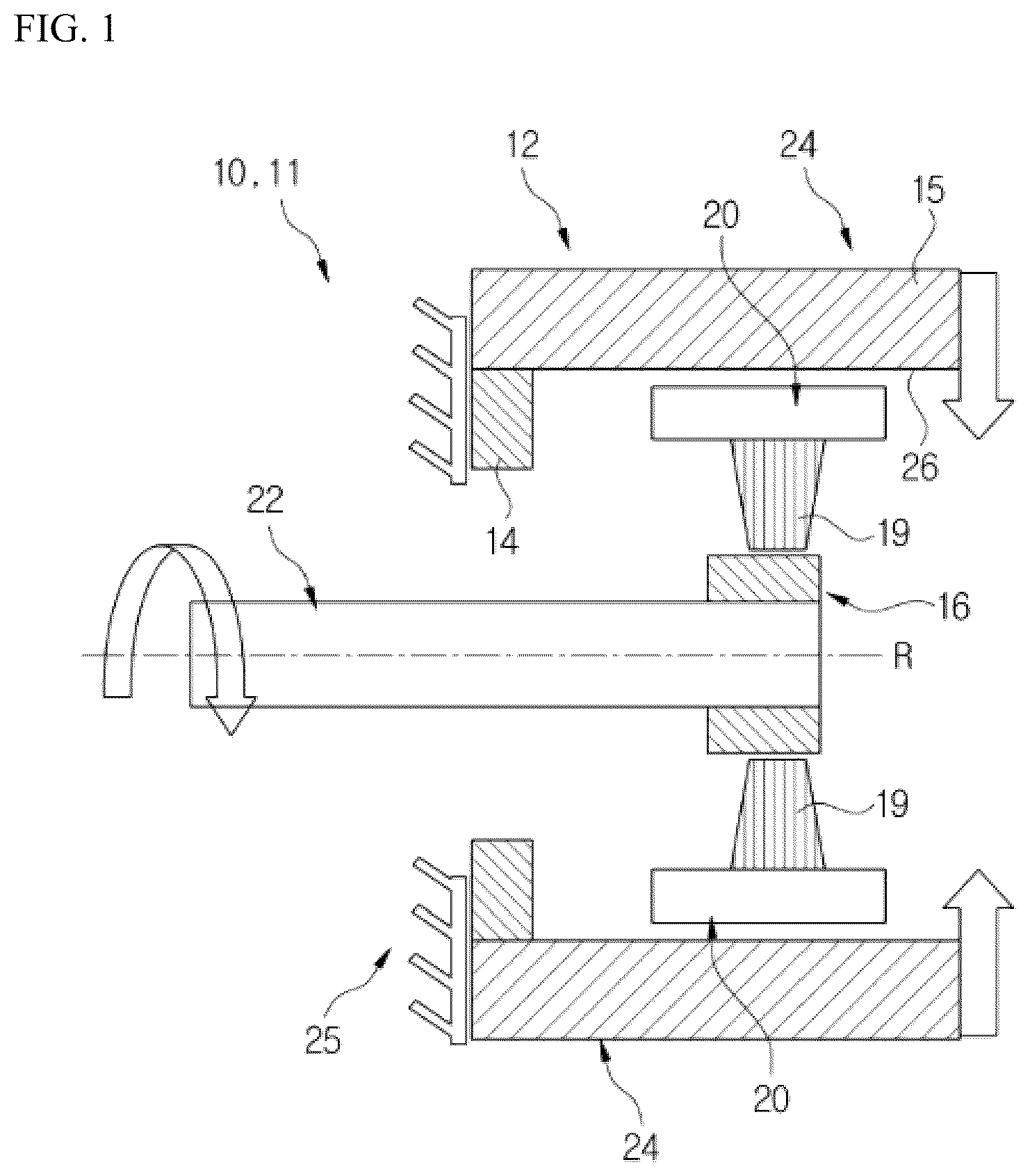 Patent US12583421 — Drum brake with rotatable brake shoe assembly — Figure 1