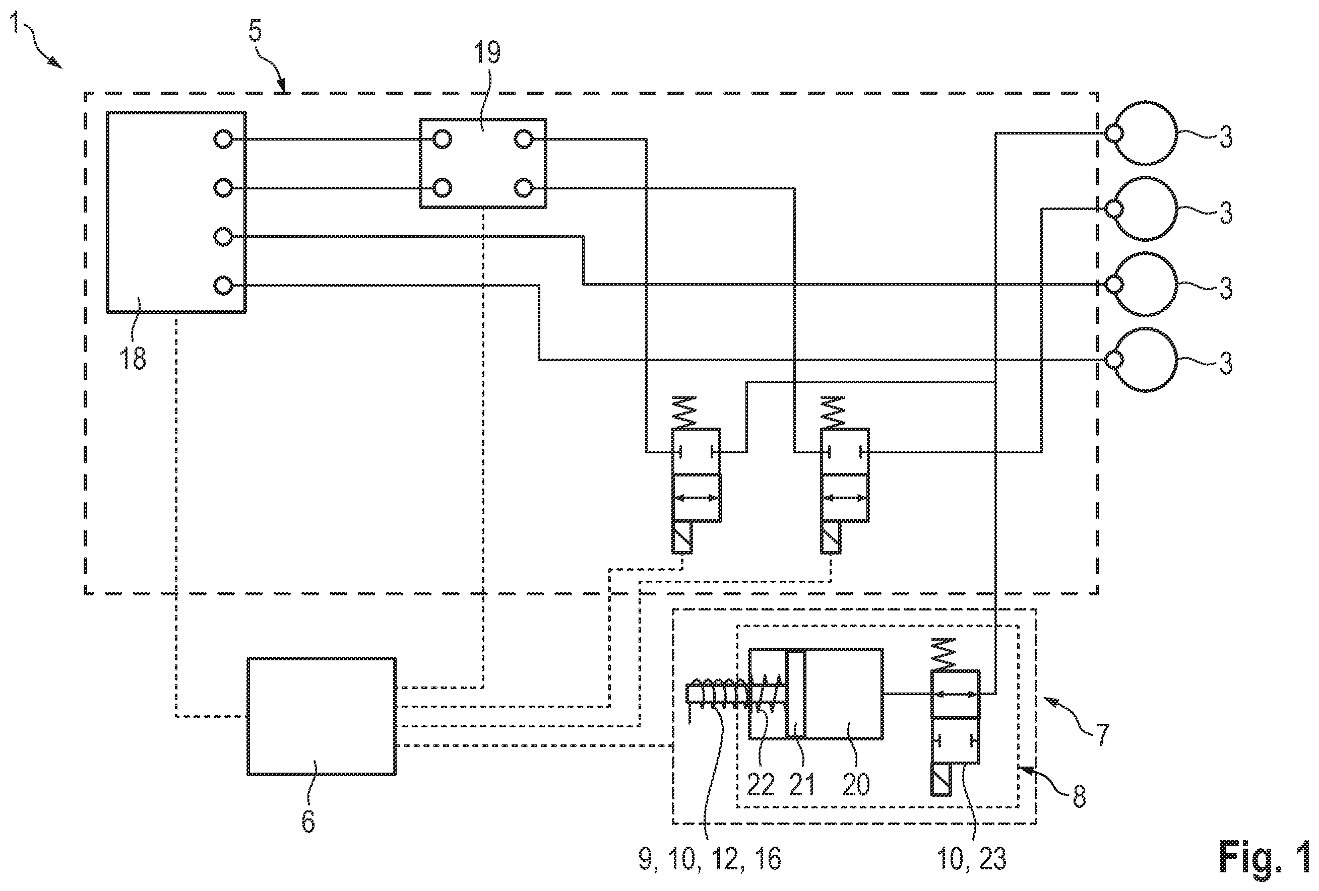 Patent US12583426 — Braking system, method of operating a braking system and transportation vehicle with a braking system — Figure 1