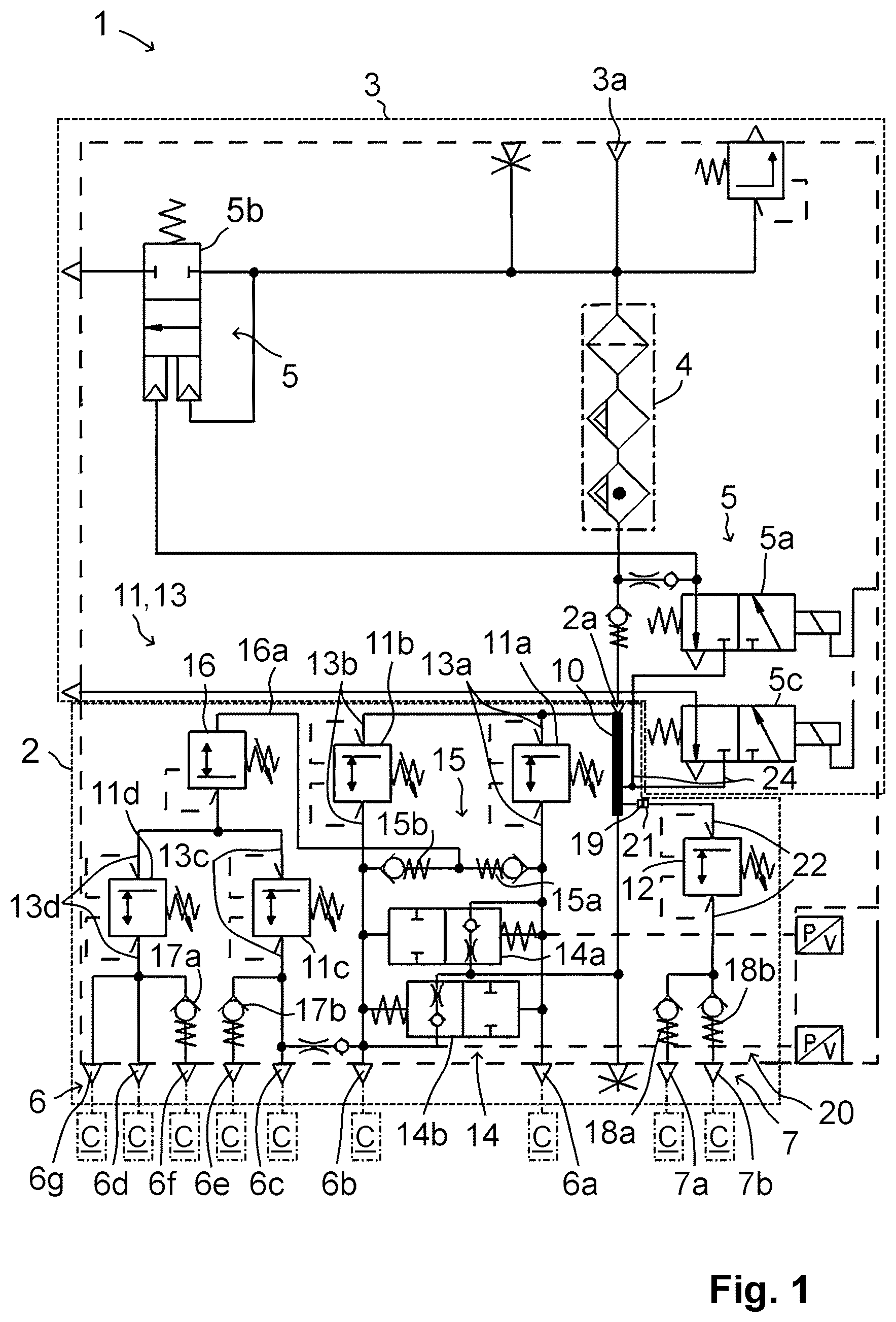 Patent US12583430 — Multi-circuit protection valve assembly and air processing unit — Figure 1