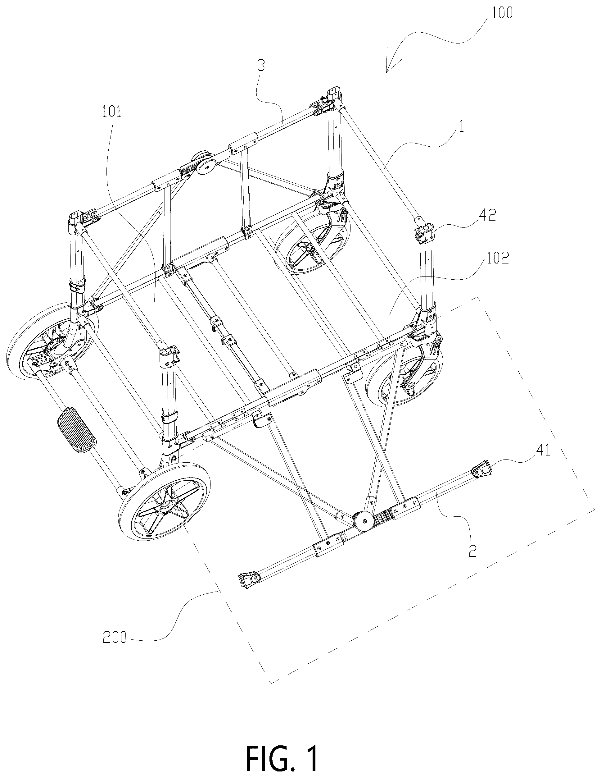 Patent US12583496 — Cart capable of being laterally opened — Figure 1