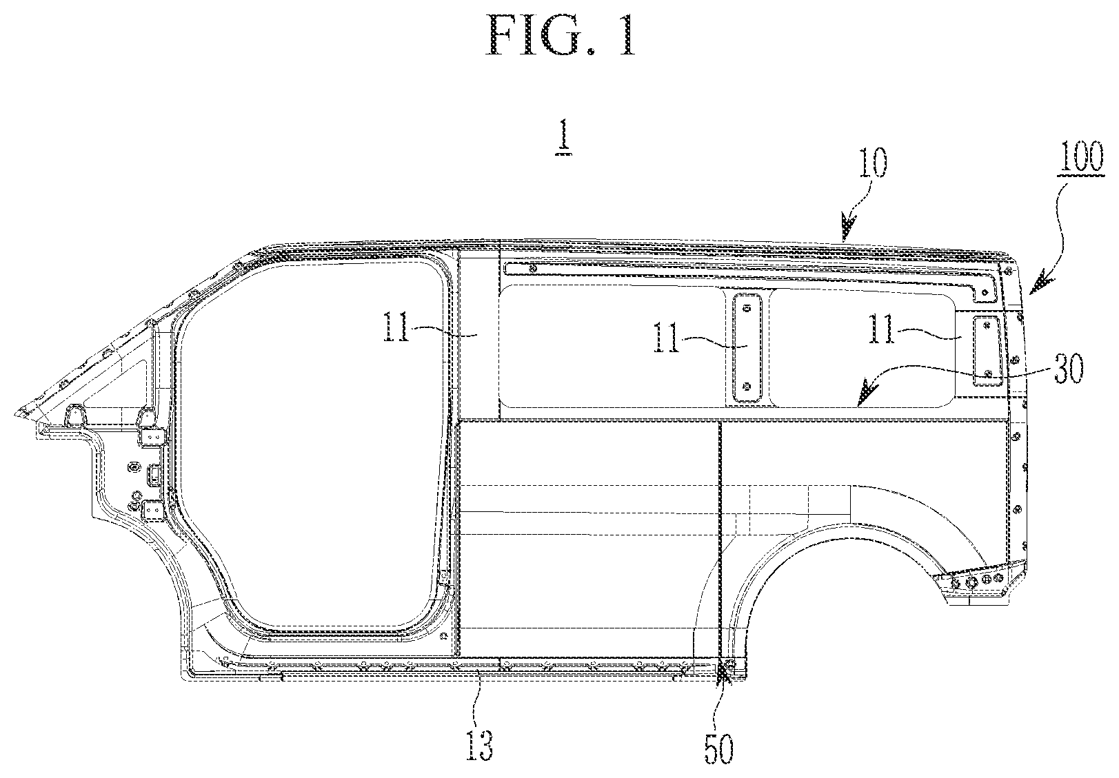 Patent US12583525 — Side structure of vehicle body — Figure 1