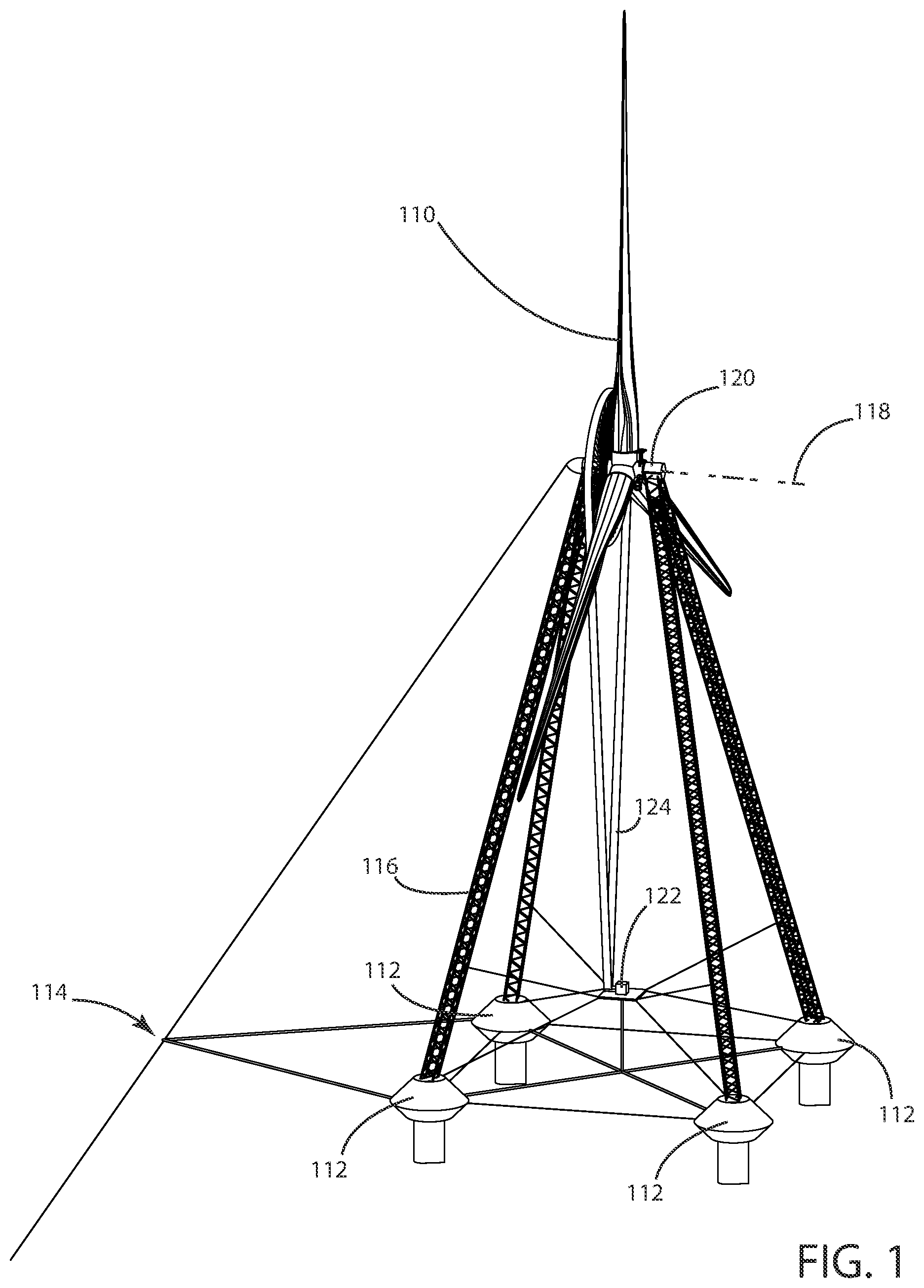 Patent US12583558 — Method and apparatus for maintaining energy production in an offshore wind farm — Figure 1