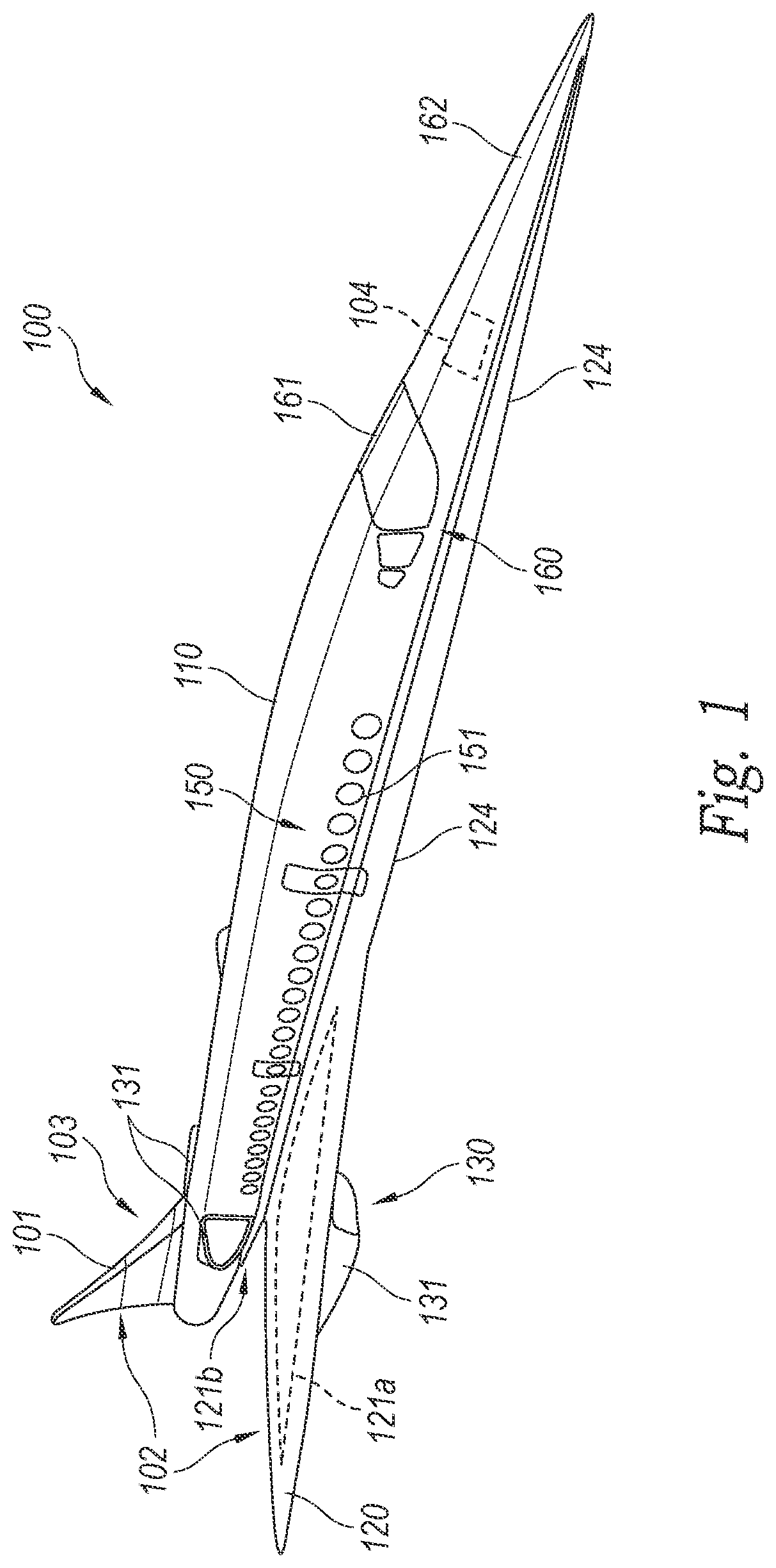 Patent US12583581 Figure 1 – Commercial supersonic aircraft and associated systems and methods