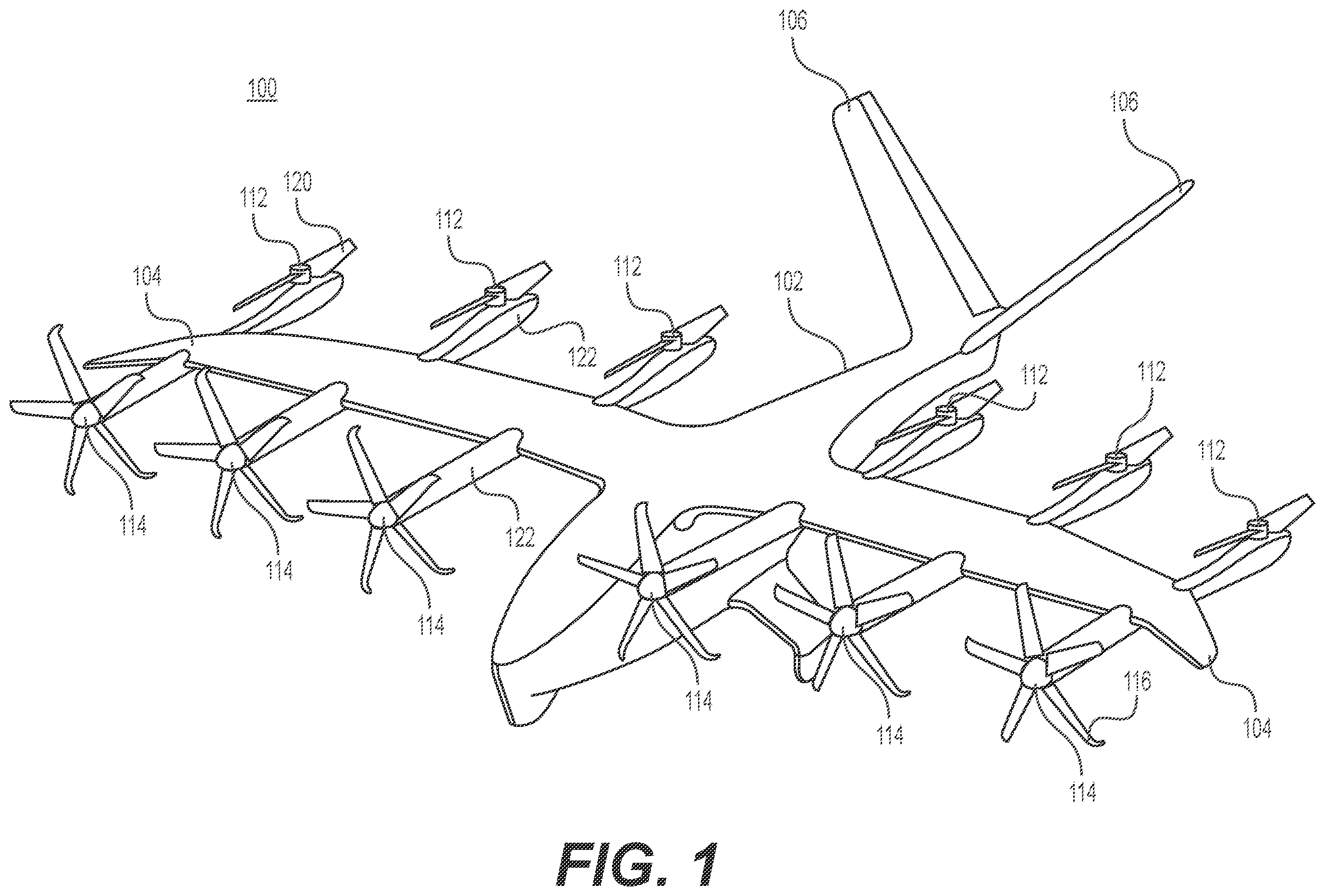 Patent US12583593 Figure 1 – Systems and methods for oil maintenance in gearboxes for eVTOL aircraft