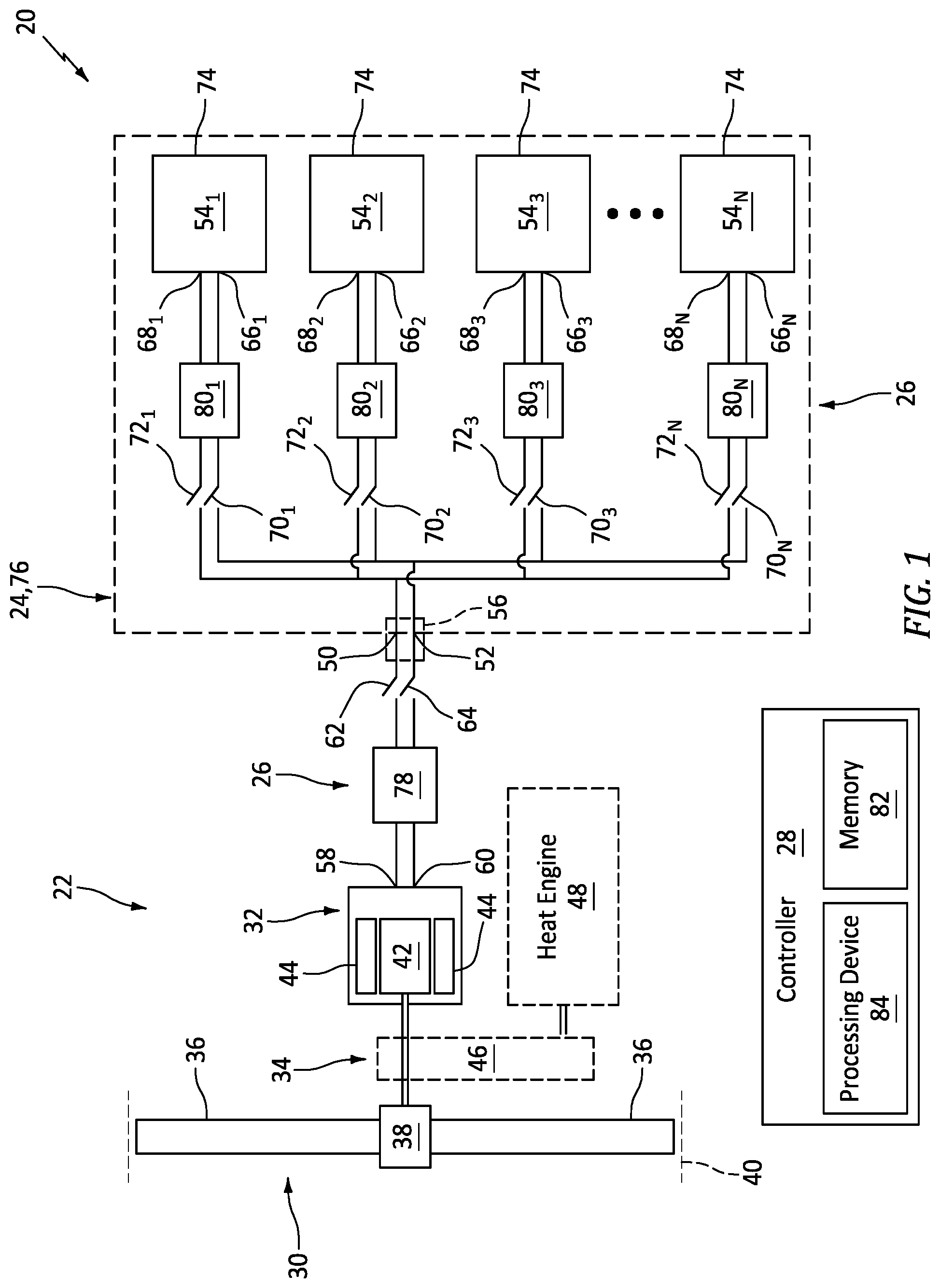 Patent US12583597 — Monitoring operability of electrical parameter sensors for aircraft system — Figure 1