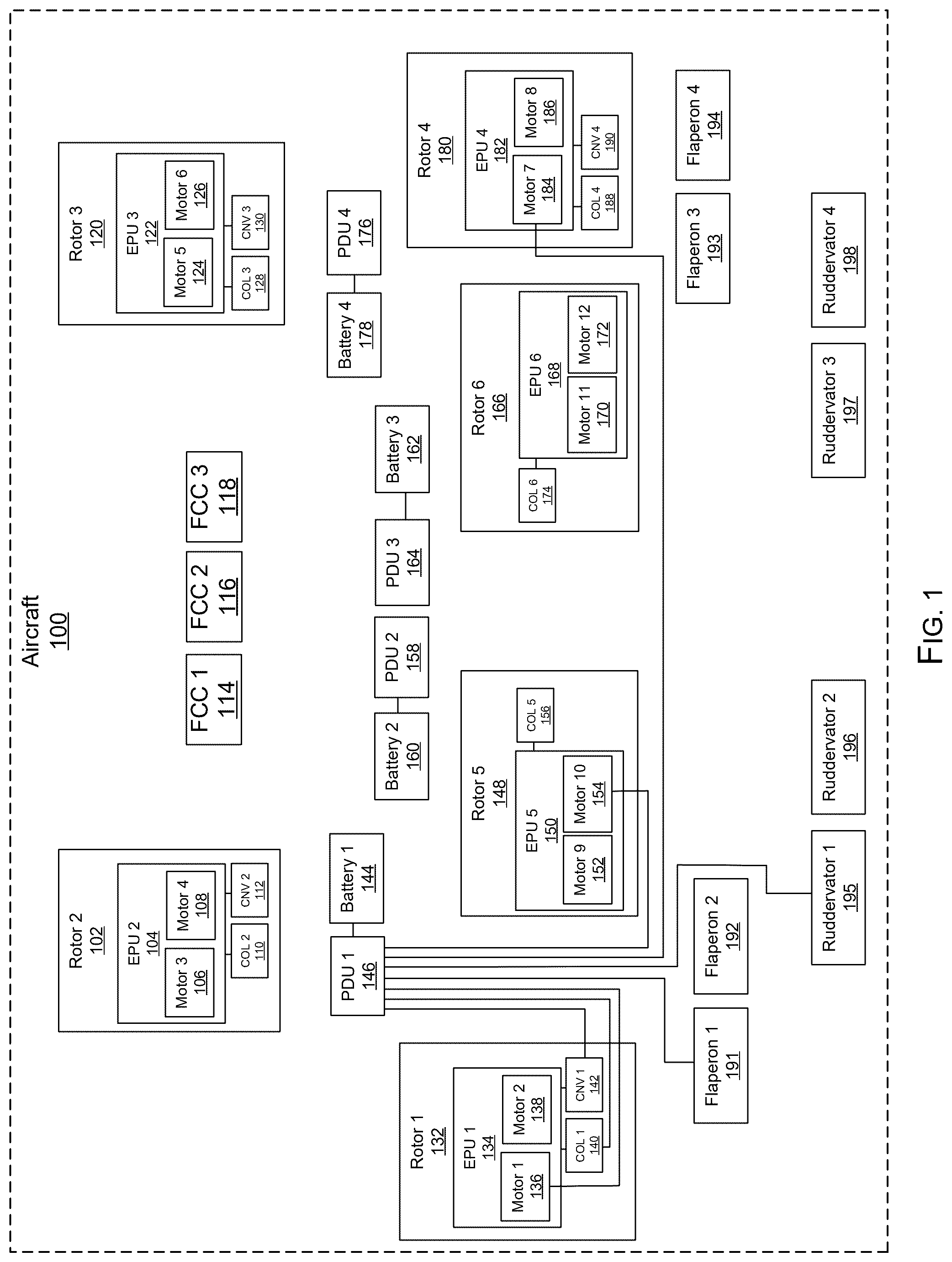 Patent US12583598 — Power distribution system and method for an aircraft — Figure 1